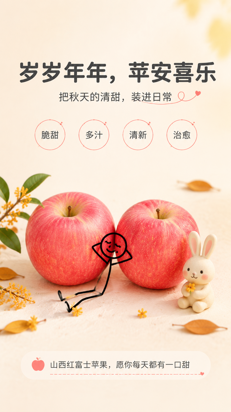 [商品] 使用【图2】山西红富士苹果整果；保留苹果红黄相间条红… - 图片创意预览