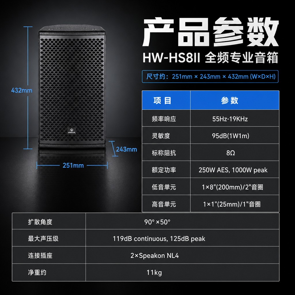 [商品] 使用【图1】HENVA HW-HS8II全频音箱；保… - 图片创意预览