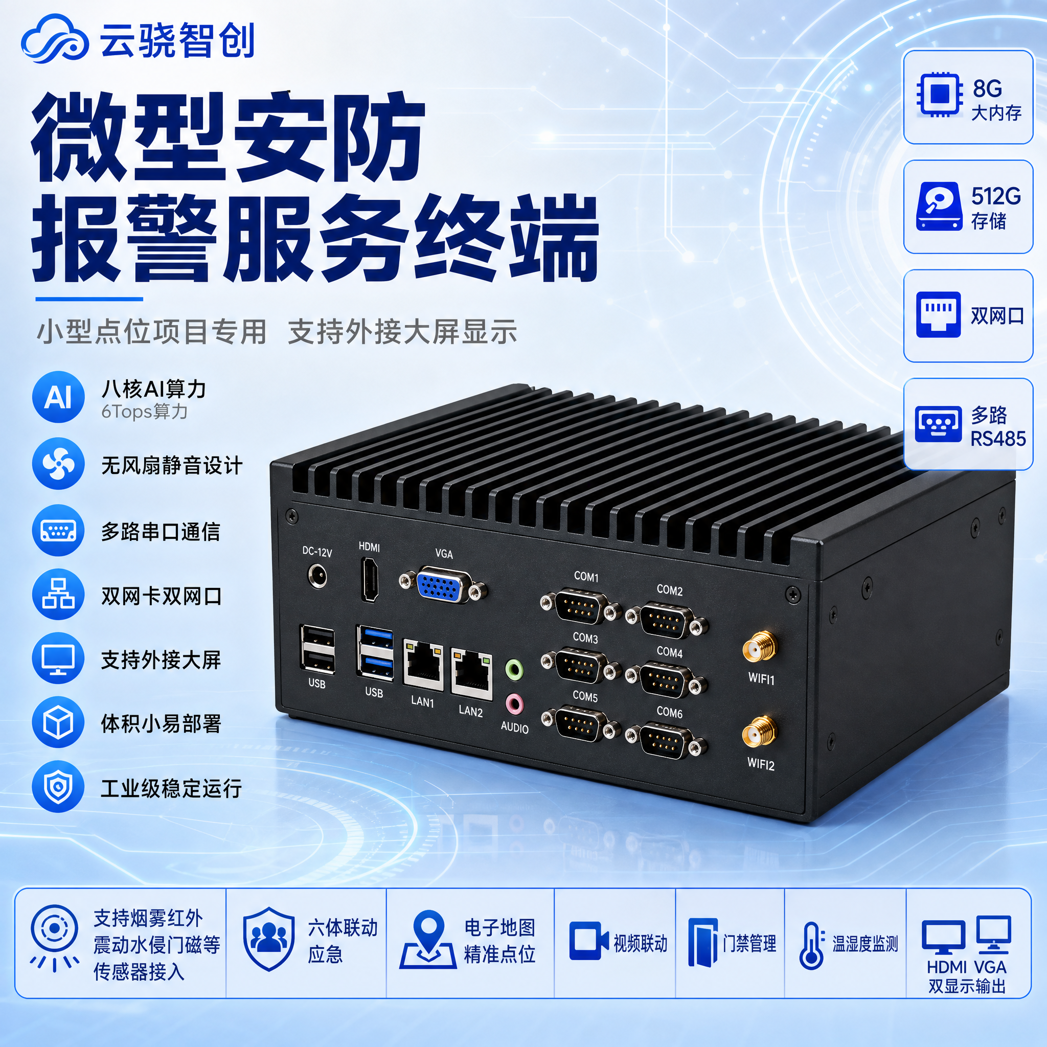 [主图] 微型安防报警服务终端 品牌主视觉海报 [统一基调]… - 图片创意预览