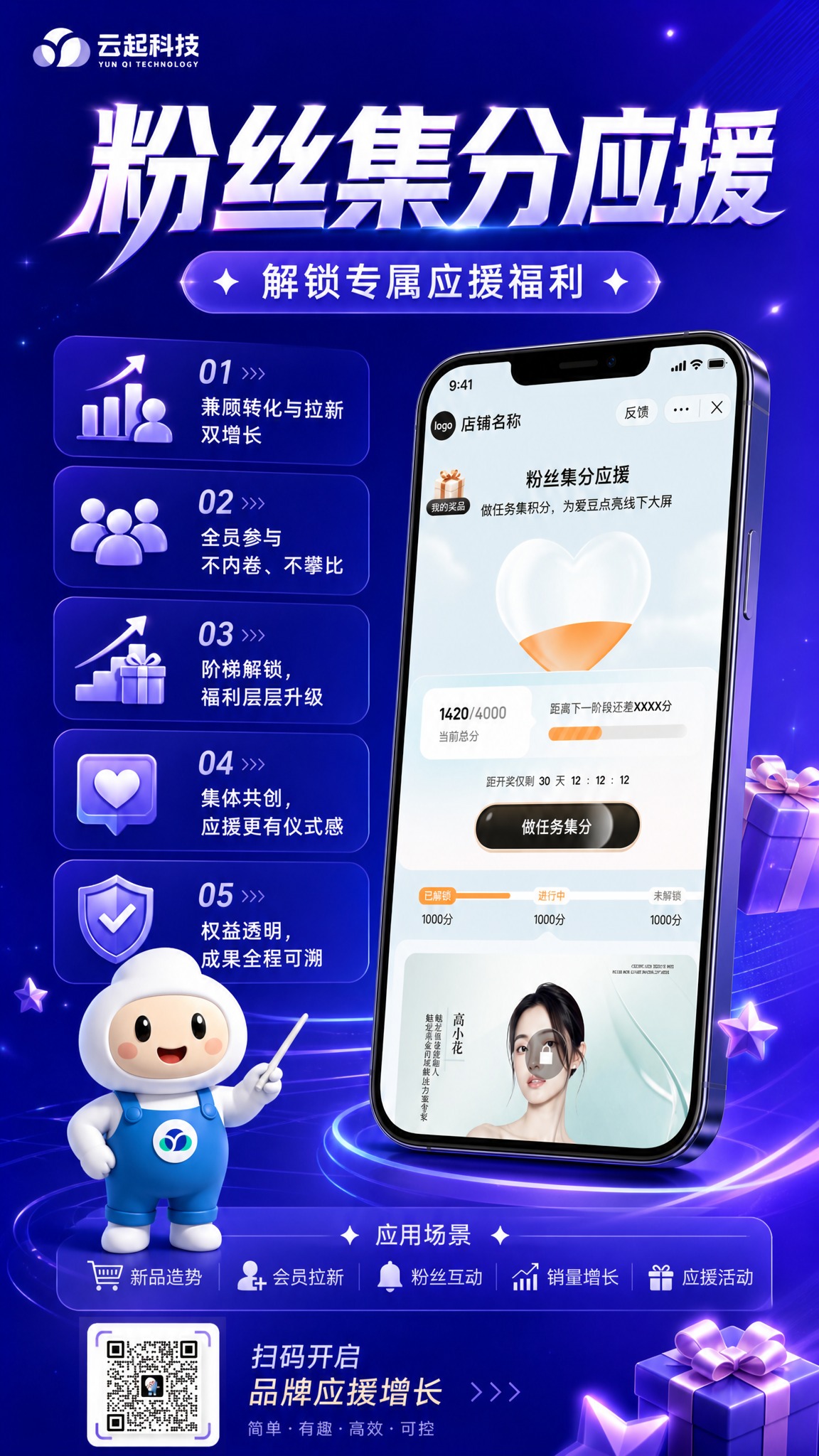 参考图2的海报版式和布局结构，生成一张蓝紫色科技风格的竖版海报… - 图片创意预览