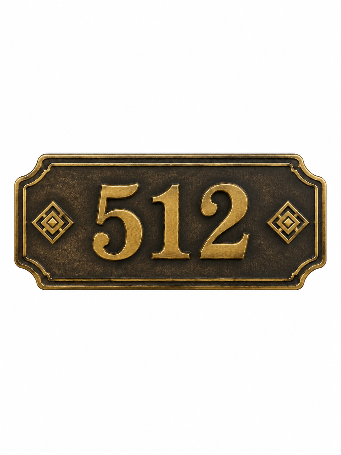 参考图中的门牌号样式，将数字改为"512"，保持完全一致的深古… - 图片创意预览