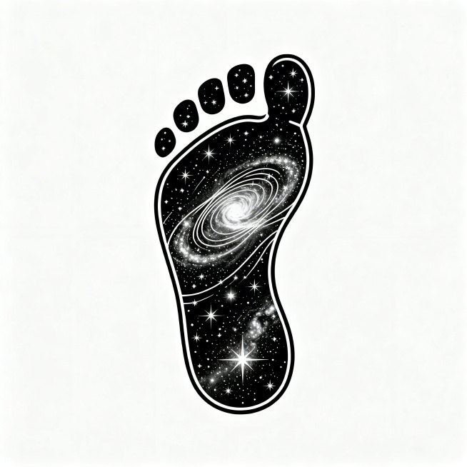 脚印与星河结合的LOGO预览效果