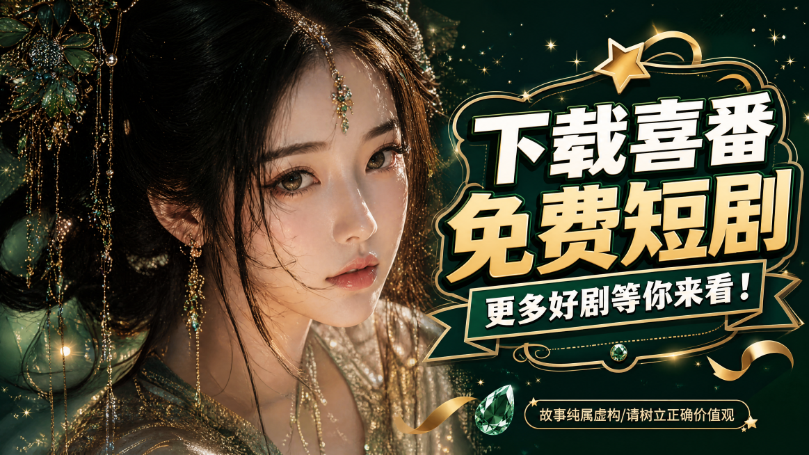 扁平化设计风格，色彩鲜明对比强烈，保持原图色调，营造活泼电商促销氛围，平视镜头特写构图，文字排版清晰醒目，字体加粗描边效果，阴影立体增强视觉层次感，左右排版，图片居左，文字居右，主文案："下载喜番免费预览效果