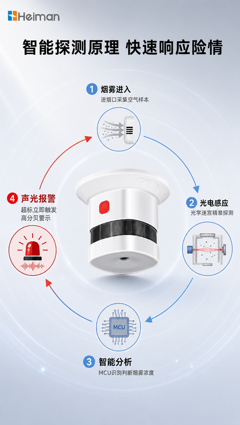 [商品] 使用【图1】顶部左款海曼烟雾报警器（圆柱形带红色指示… - 图片创意预览