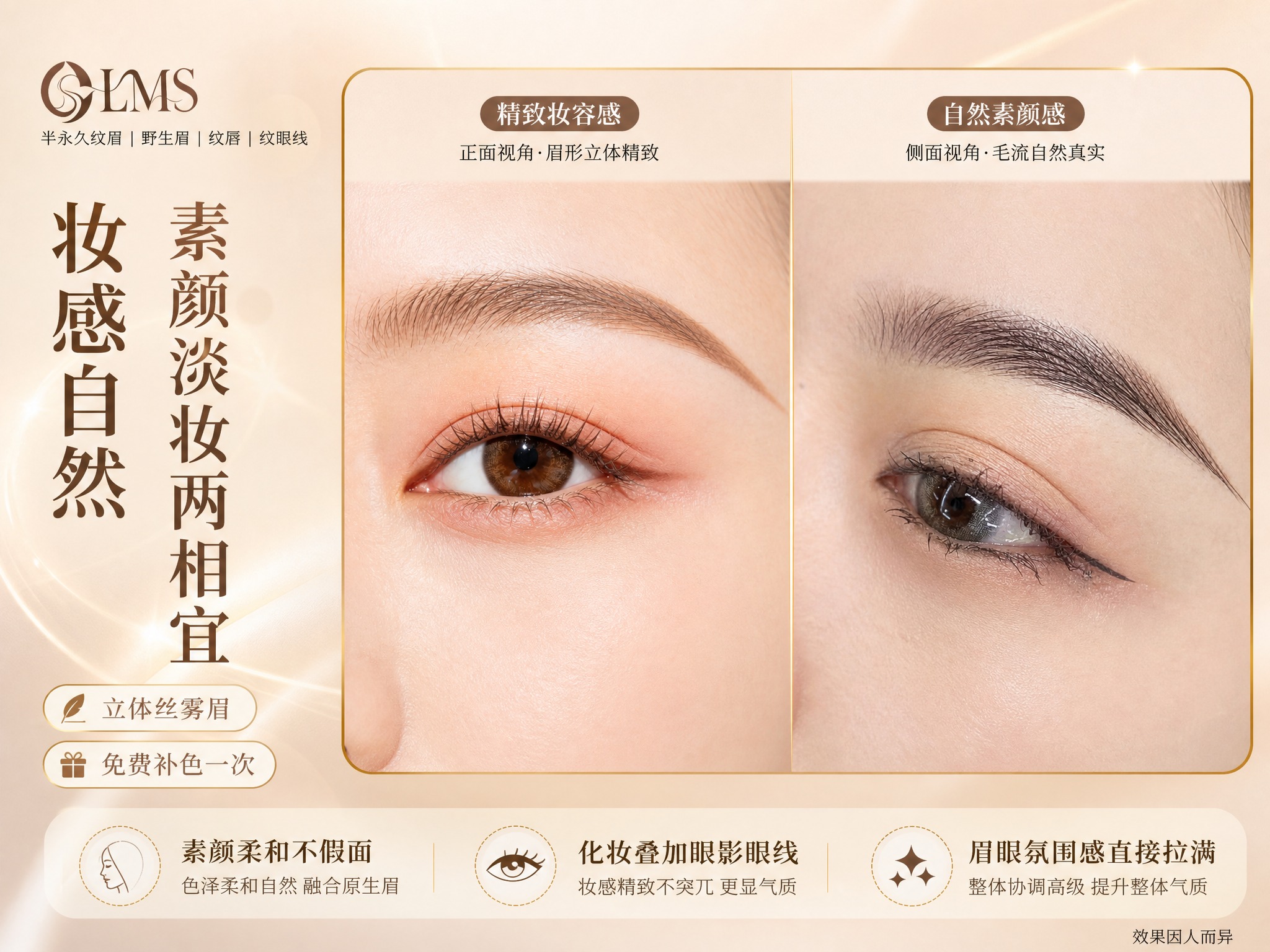 [商品] 使用【图1】和【图2】两张立体丝雾眉效果图；图1保留… - 图片创意预览