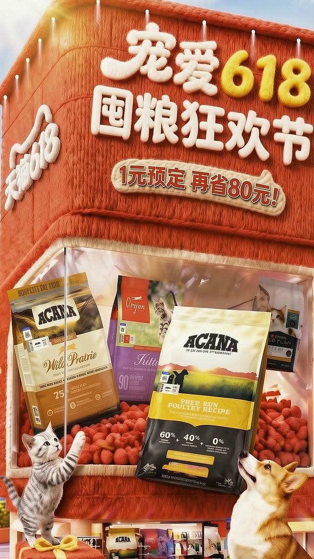 将大厦左侧的天猫618logo样式风格换成和标题一样的毛绒质感，其余内容和样式保持不变