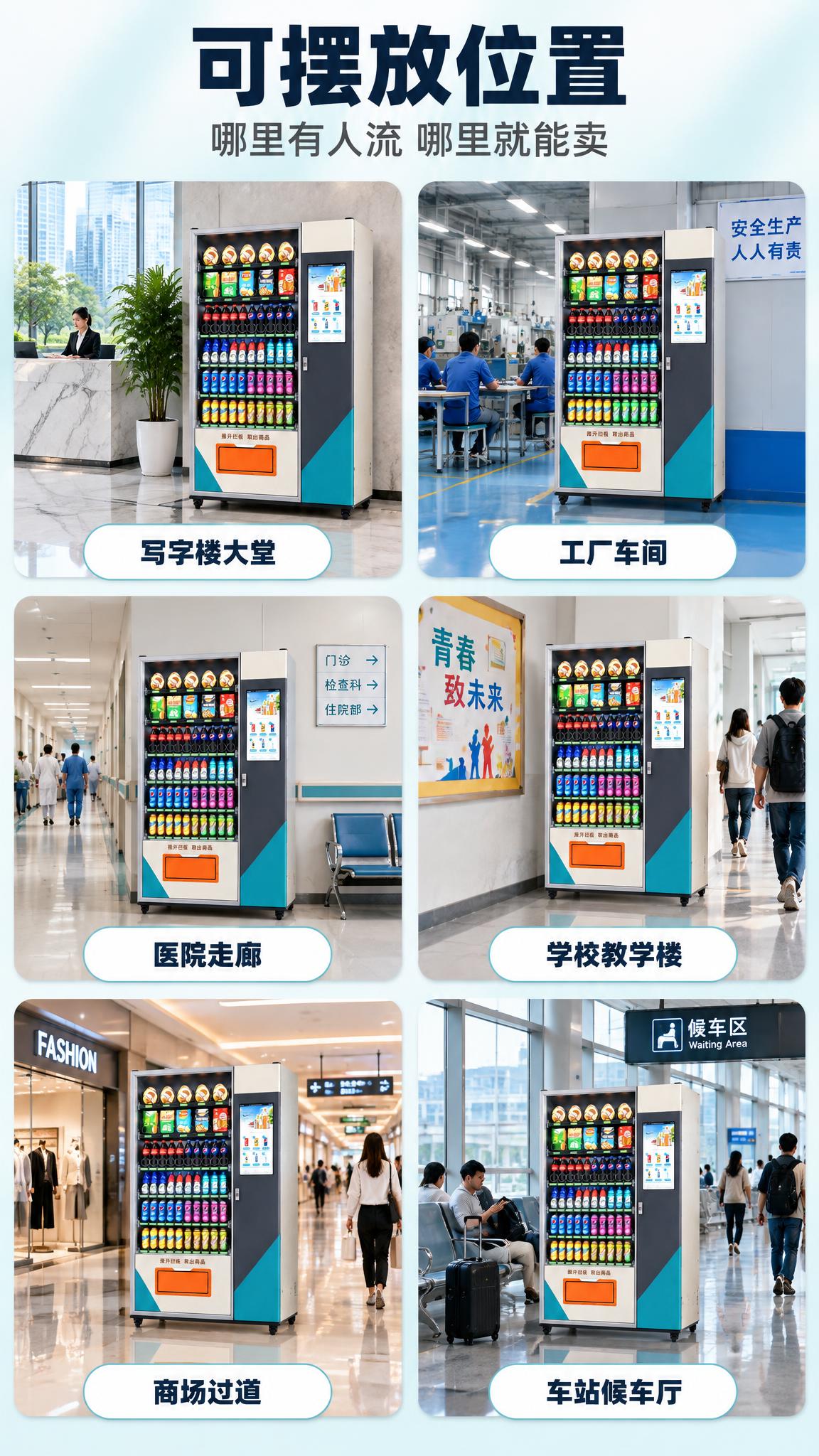 [商品] 使用【图1】触屏制冷大型售货机的同款机身缩小植入各场… - 图片创意预览