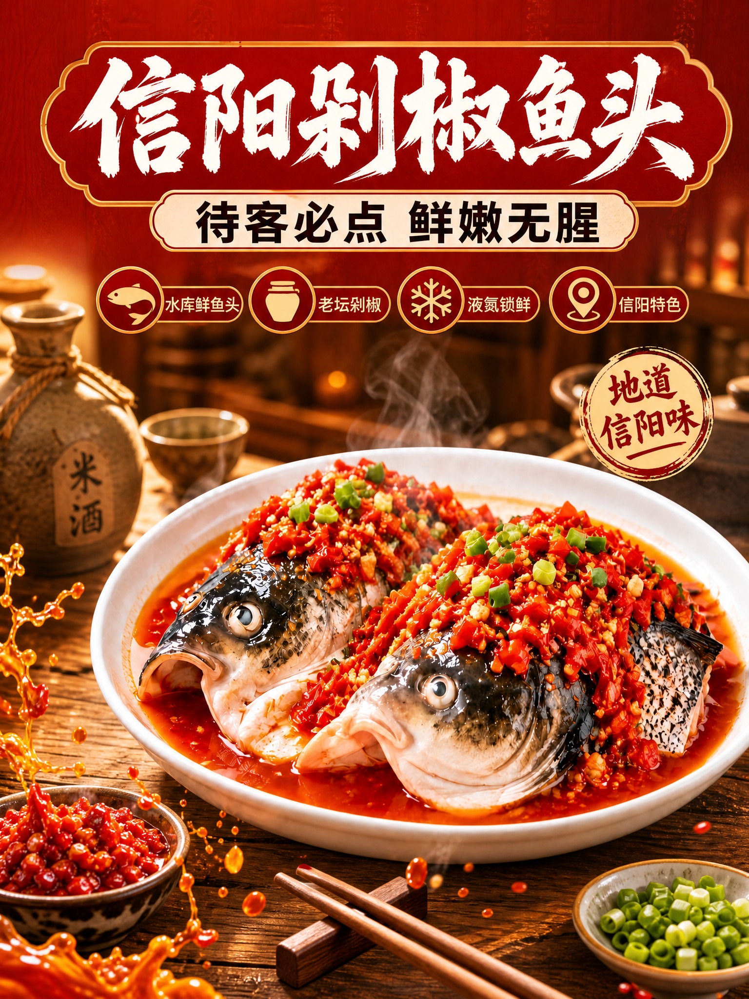 [商品] 使用【图1】剁椒鱼头产品图；保留白色瓷盘盛装、双鱼头… - 图片创意预览
