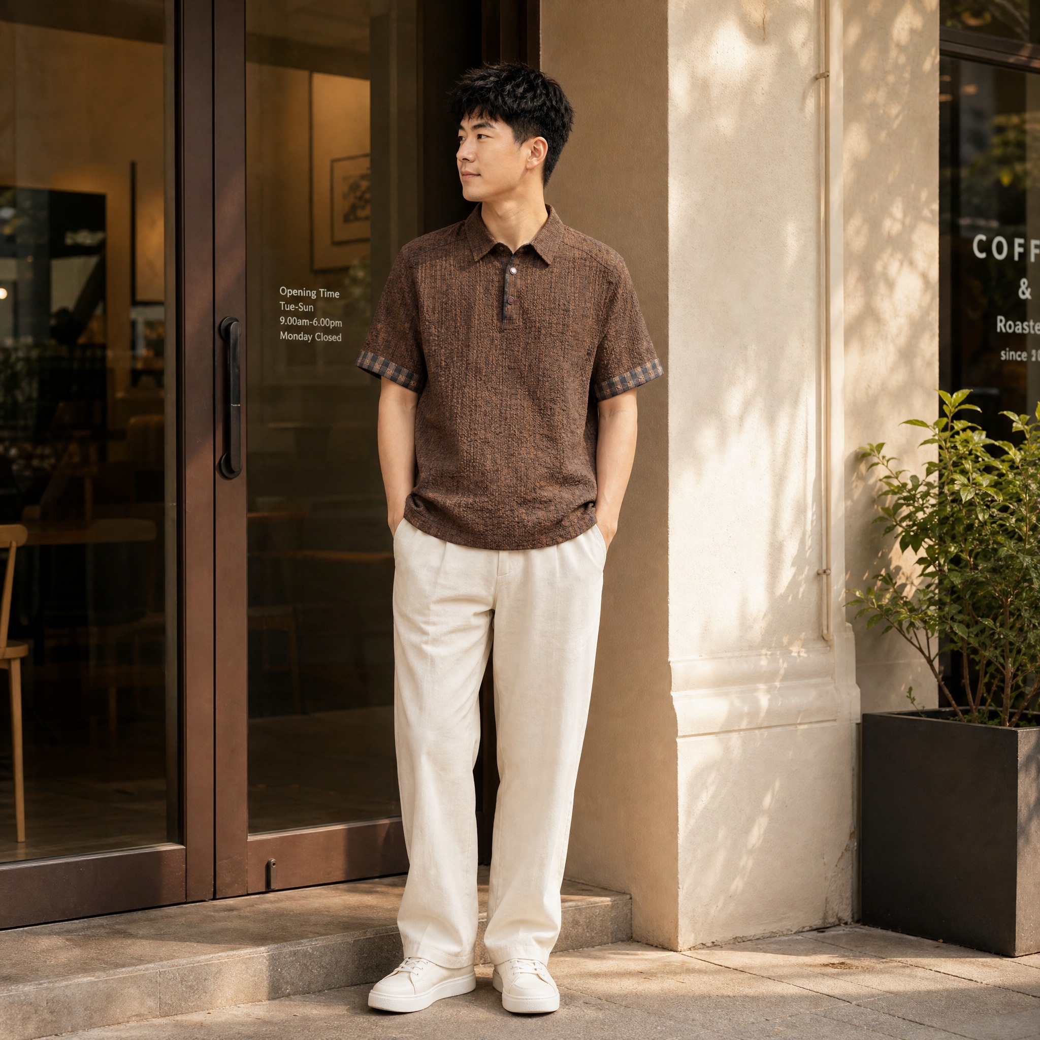 请将参考图 1 的【服饰】与参考图 2 的【服饰】1:1 还原… - 图片创意预览