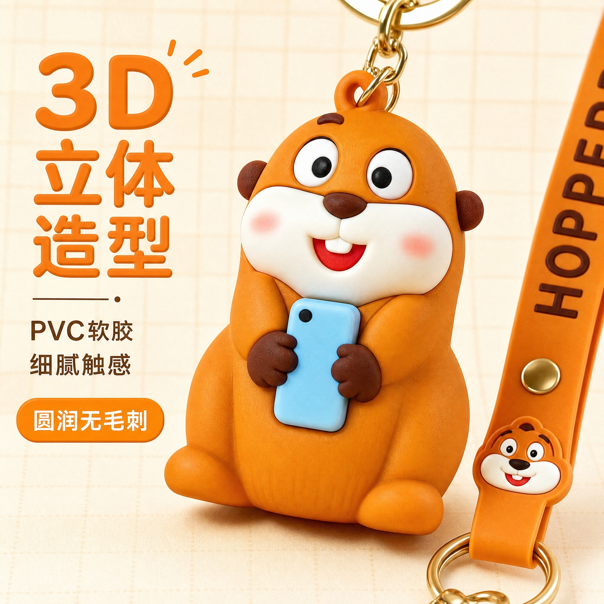 [主图-2] 主题：立体造型细节展示，突出PVC软胶材质与3D… - 图片创意预览