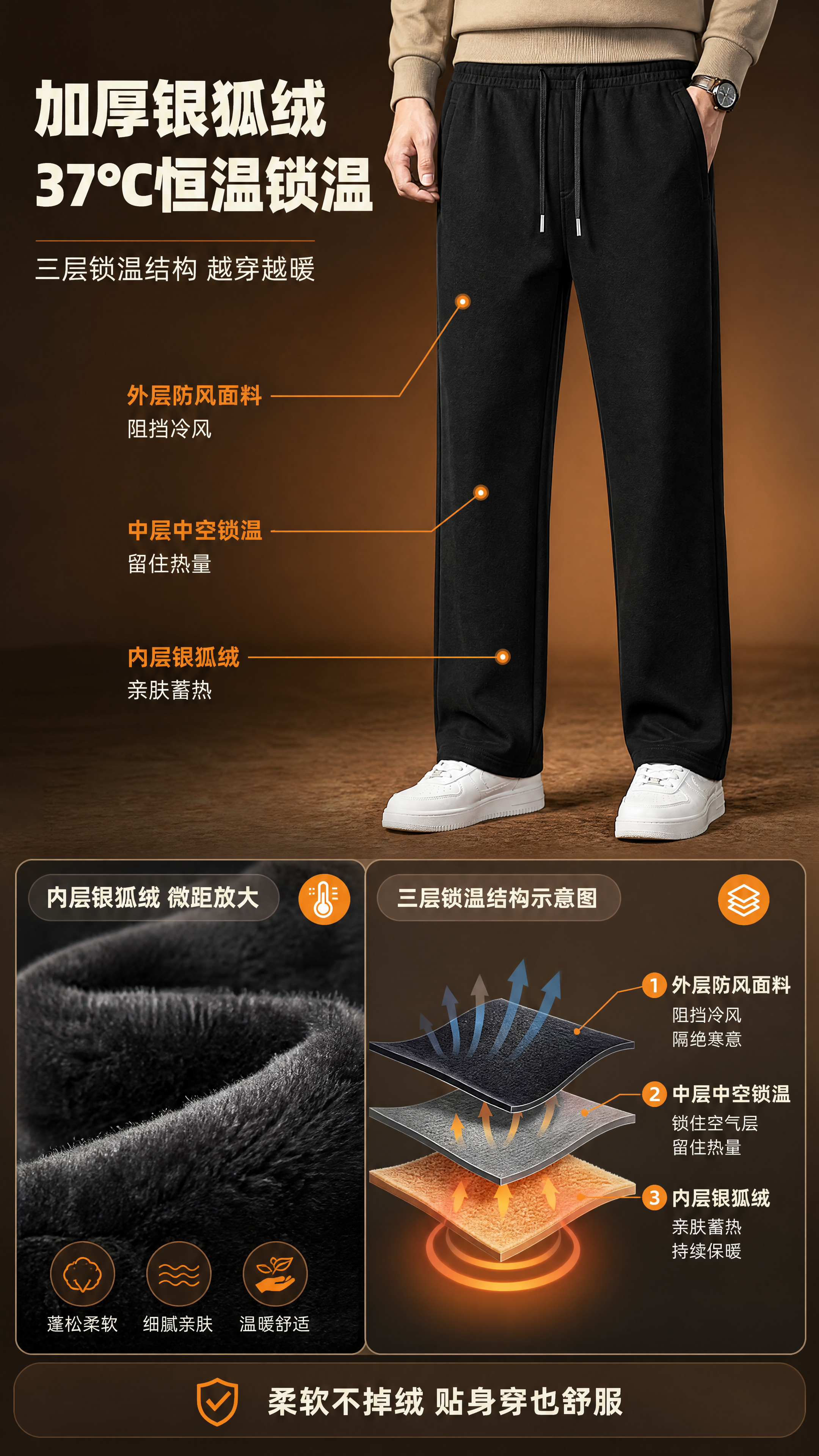 [商品] 使用【图1】男士黑色直筒加绒卫裤；商品处理：保留松紧… - 图片创意预览