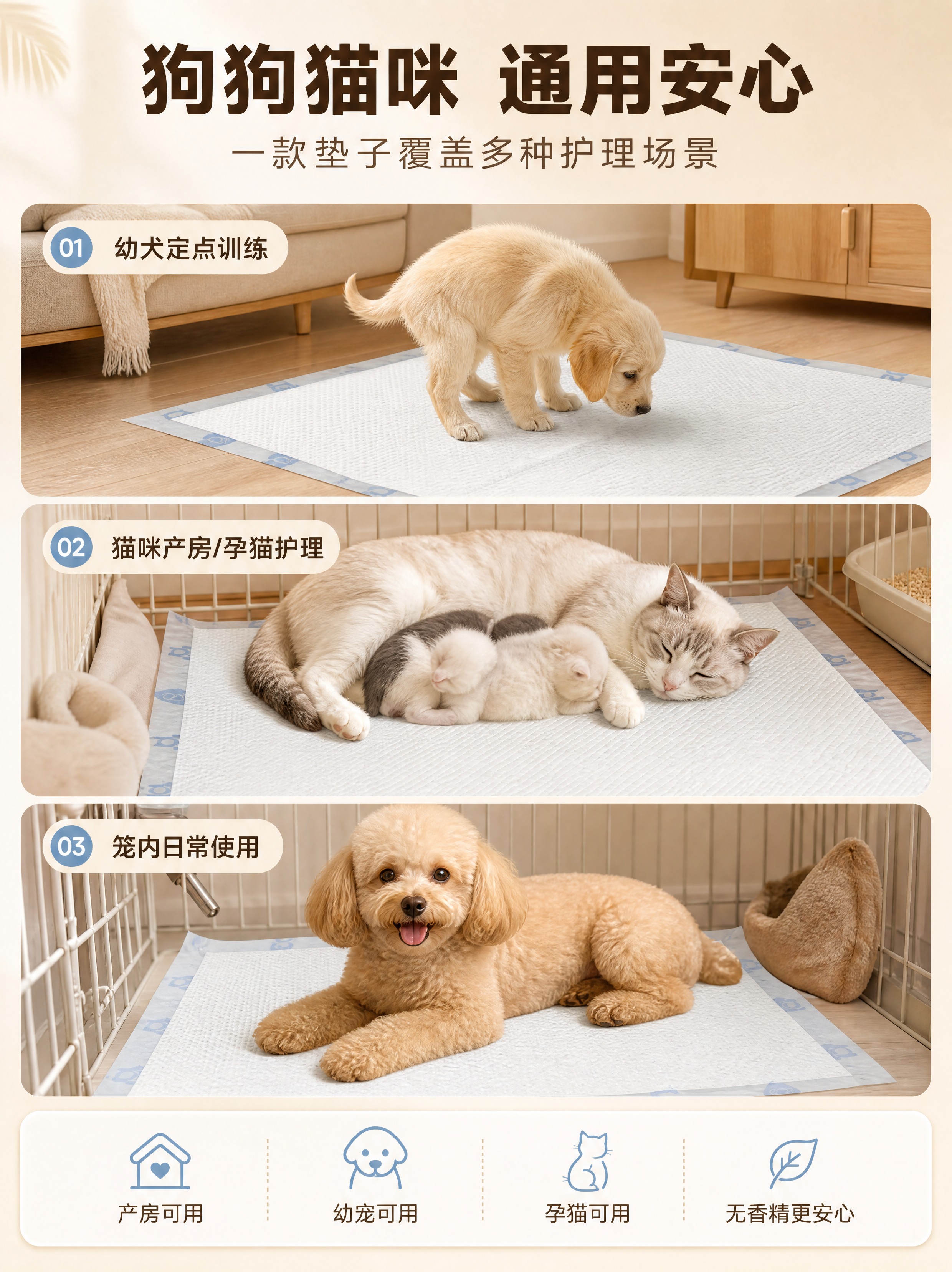 [商品] 使用【图1】PawSeal 锁边防漏宠物尿垫：保留白… - 图片创意预览