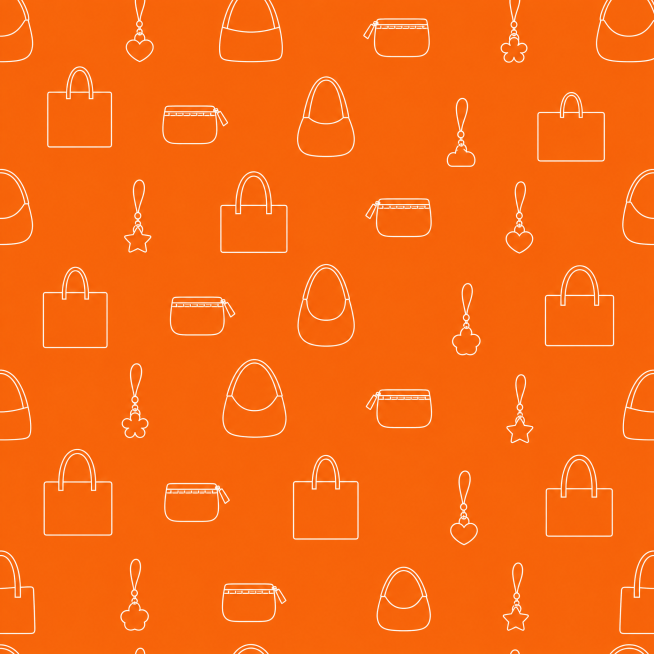 Seamless pattern design for business card background, minimalist line art of small bags and phone ch预览效果