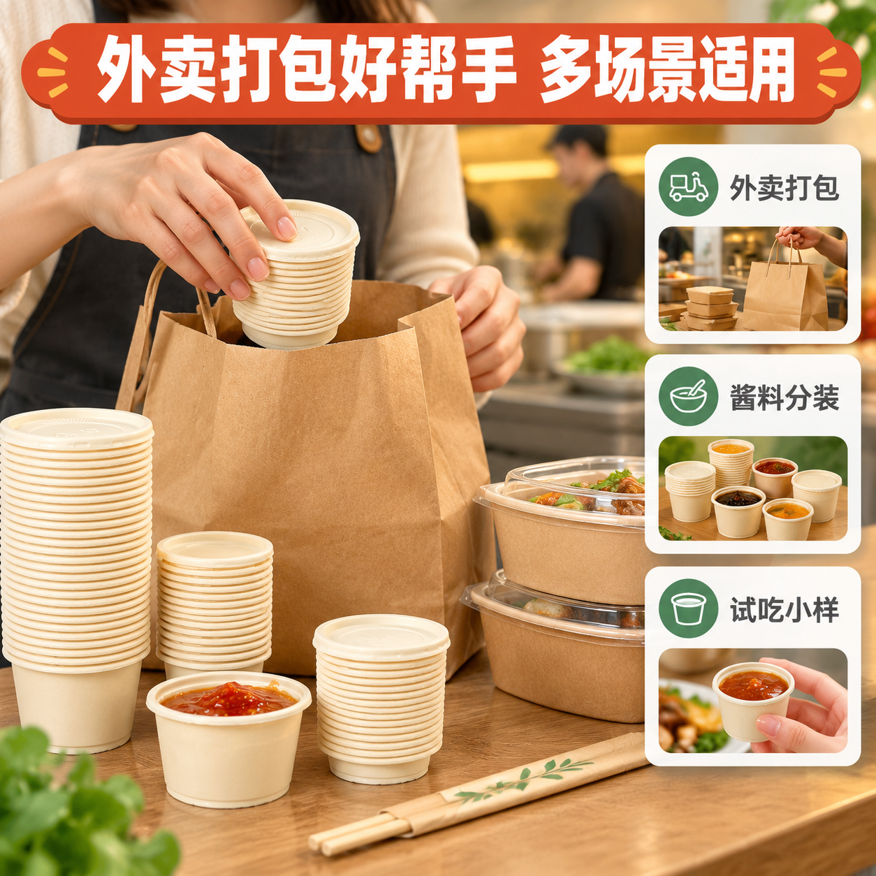 [主图-4] 场景适用与使用方式 外卖打包场景+人手互动 [统… - 图片创意预览