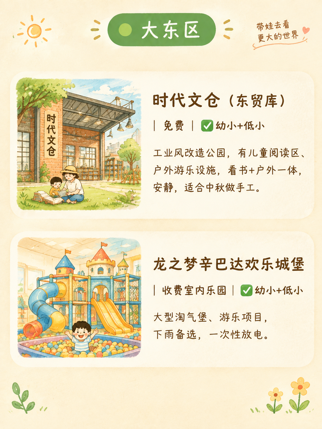 小红书笔记图文内容图，治愈简约手绘亲子风，与参考图风格完全一致… - 图片创意预览