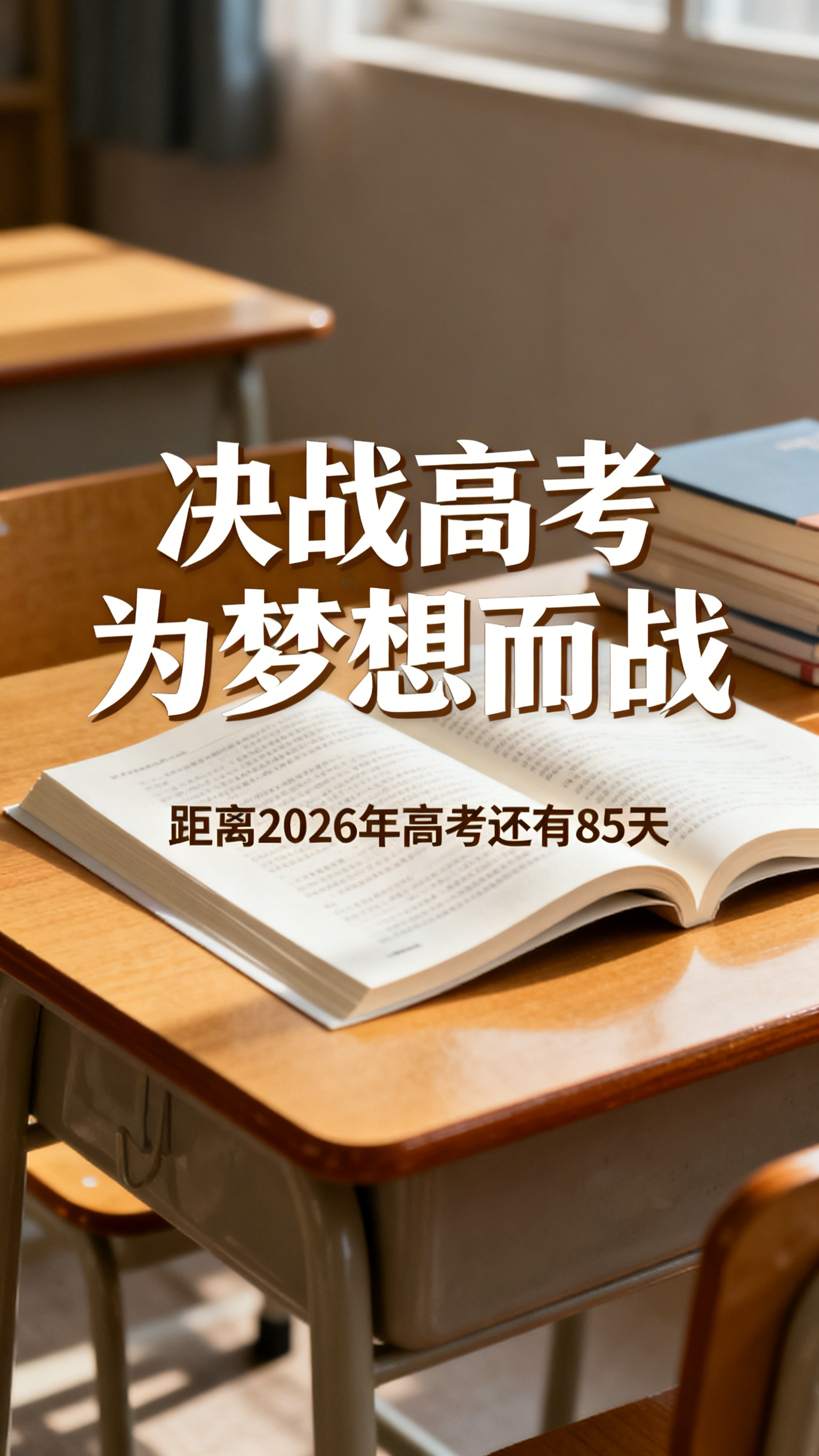 简约大气励志风格中高考倒计时海报，画面中心是醒目的艺术字"决战… - 图片创意预览