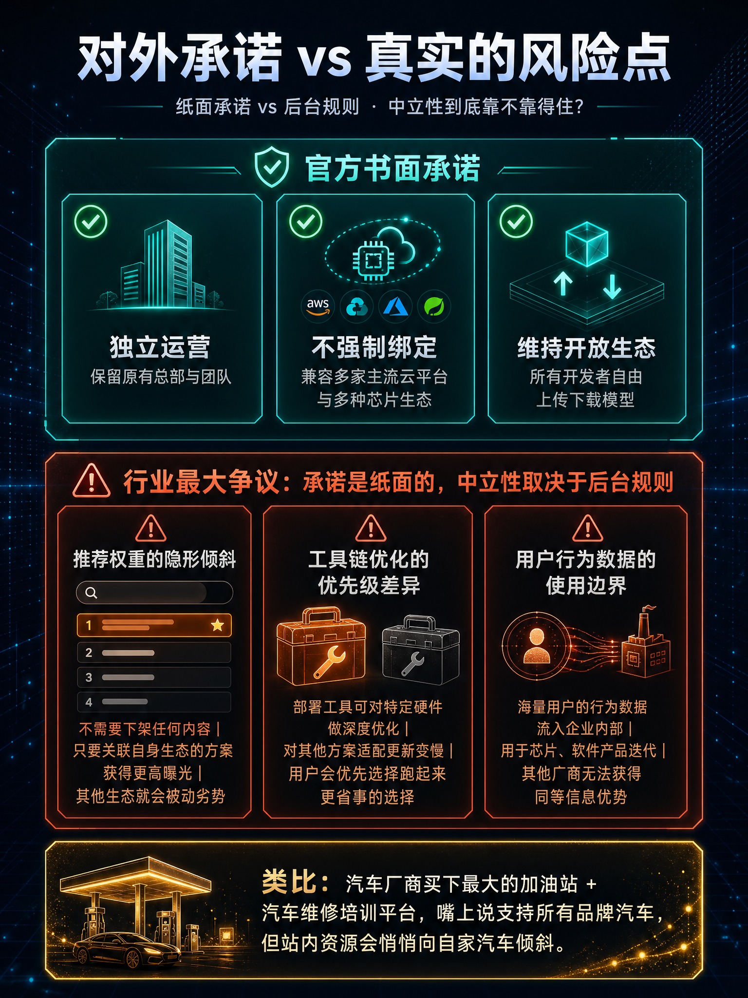 高级暗蓝赛博科技质感的平台中立性分析信息图，竖版3:4比例，2… - 图片创意预览