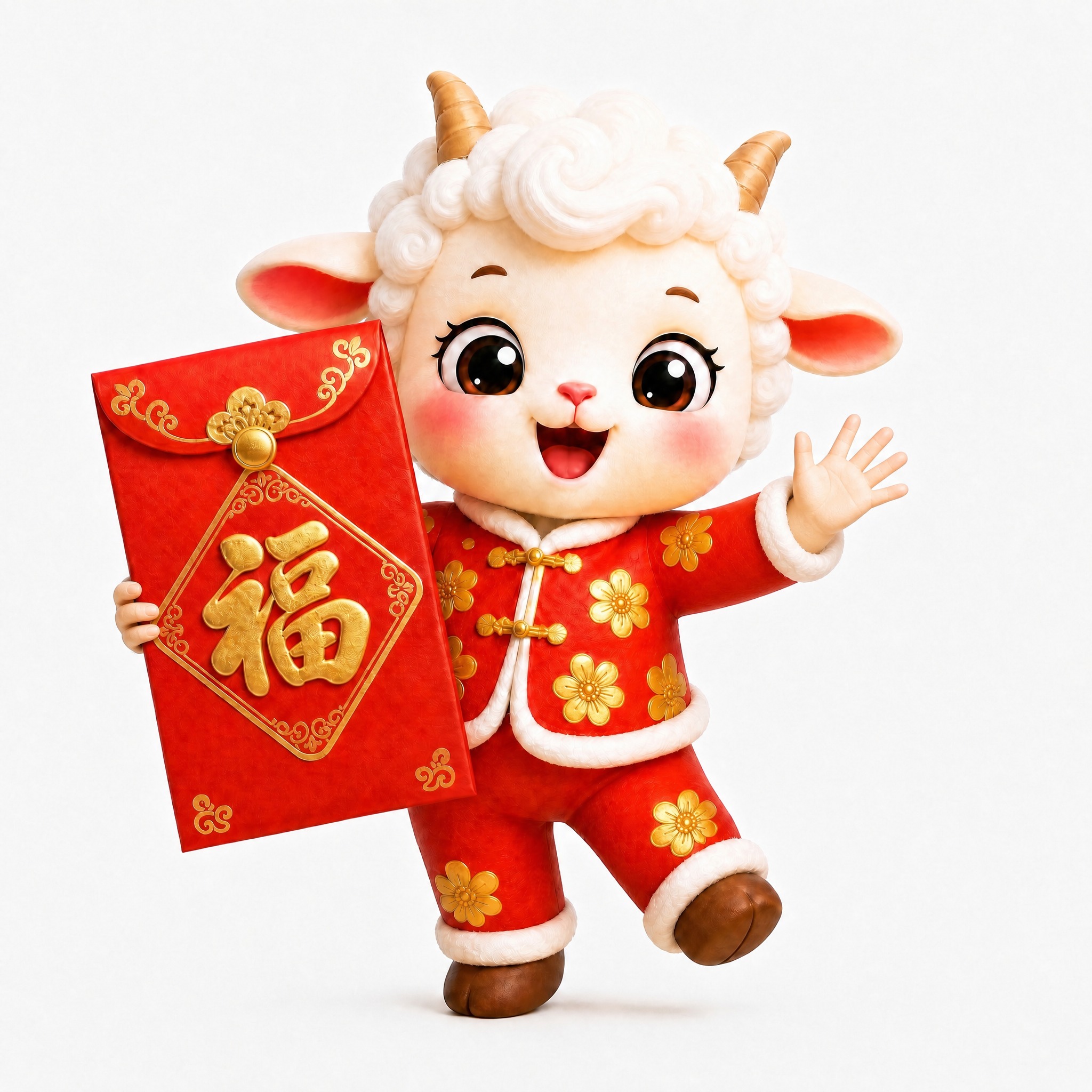 将小羊的两只手都改成有5个手指的正常拟人手，手指清晰分明，保持… - 图片创意预览