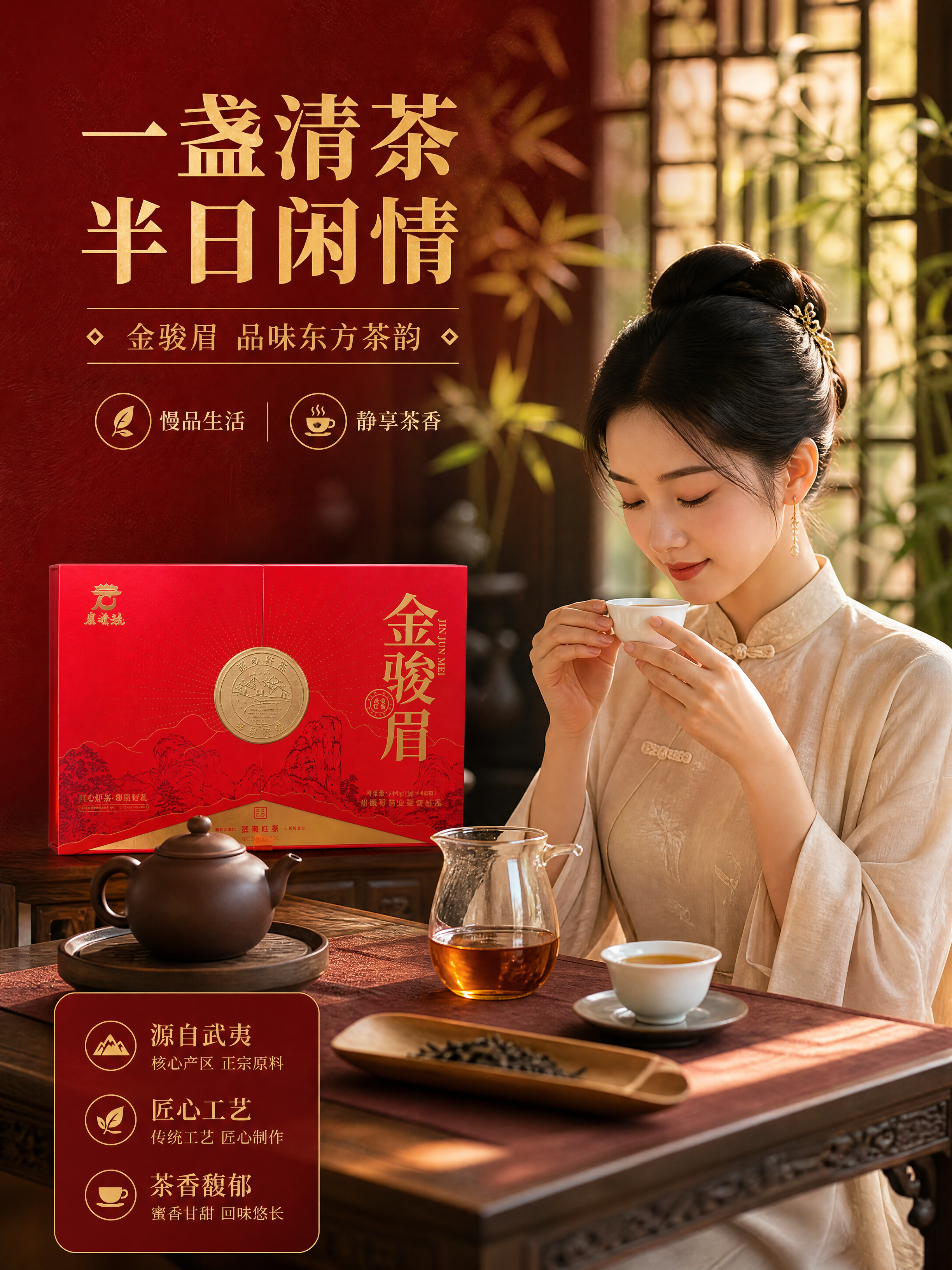 [商品] 使用【图2】岩曦号金骏眉红色礼盒；保留礼盒所有外观细… - 图片创意预览