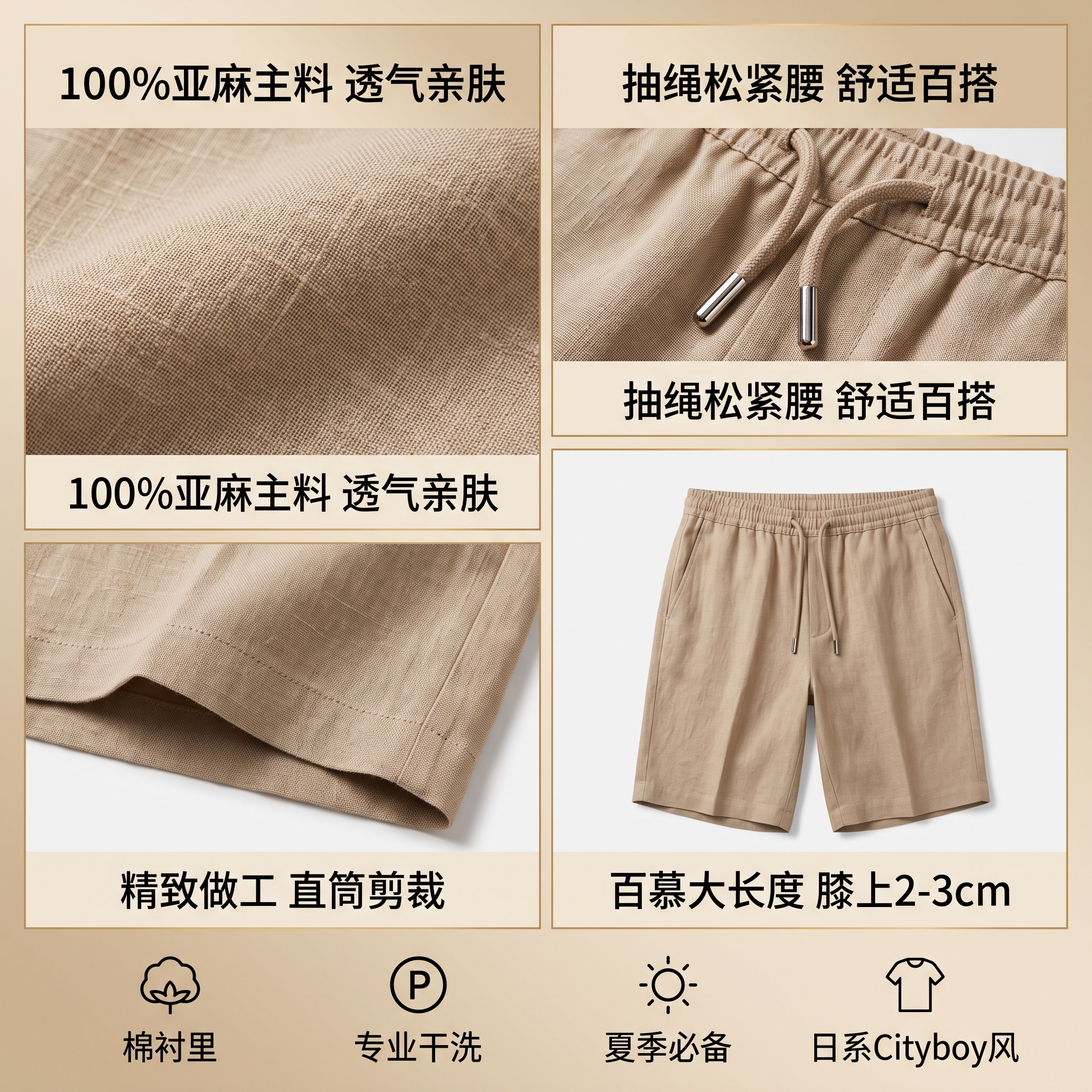 电商服装卖点细节辅图，1:1正方形超清图，高端轻奢风格。画面采… - 图片创意预览