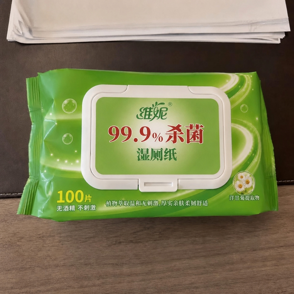 将翻盖内的"植物萃取温和无刺激,厚实亲肤柔韧舒适"文字和右侧的… - 图片创意预览