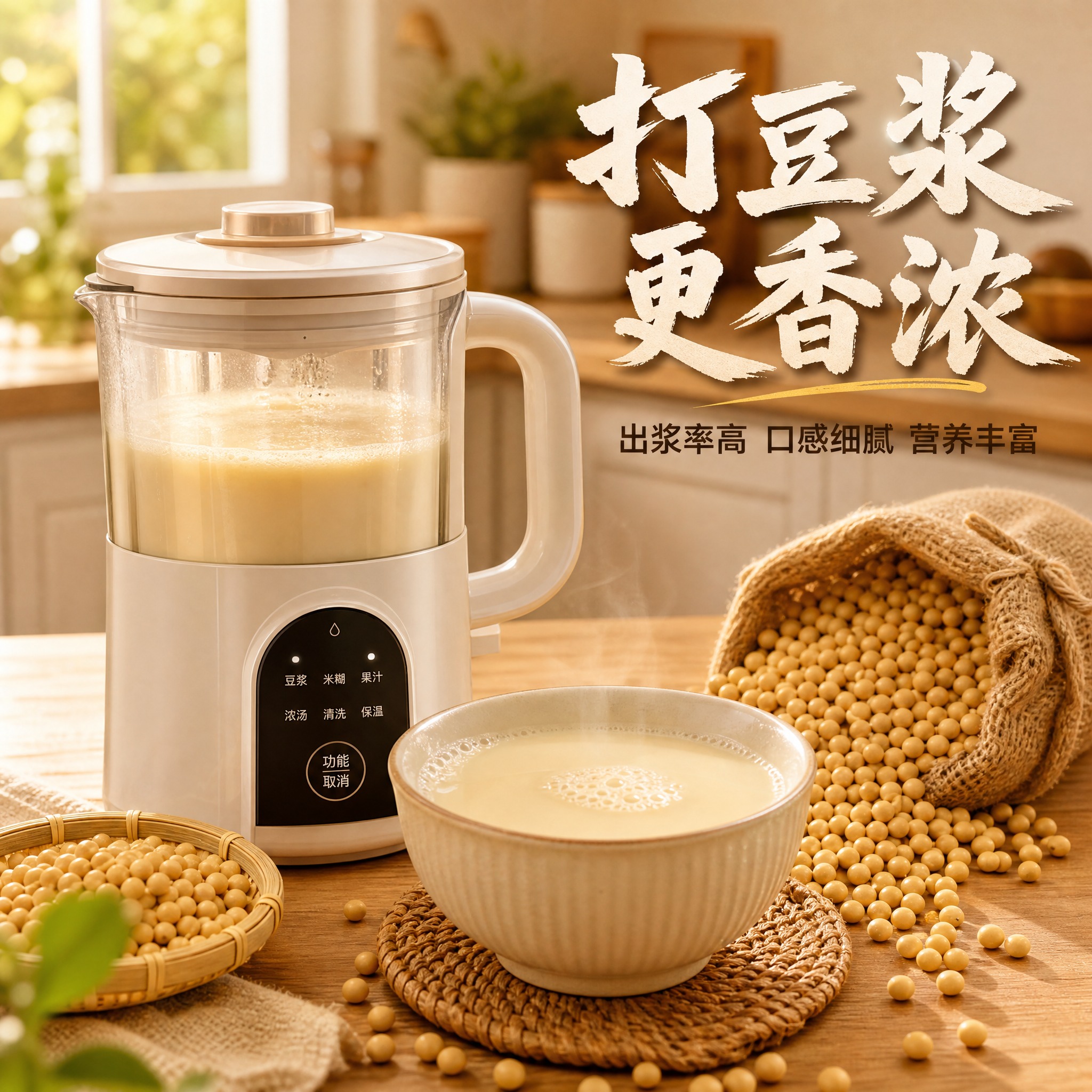 [主图-4] 东北农家黄豆 食用场景 打豆浆厨房场景。 [统一… - 图片创意预览