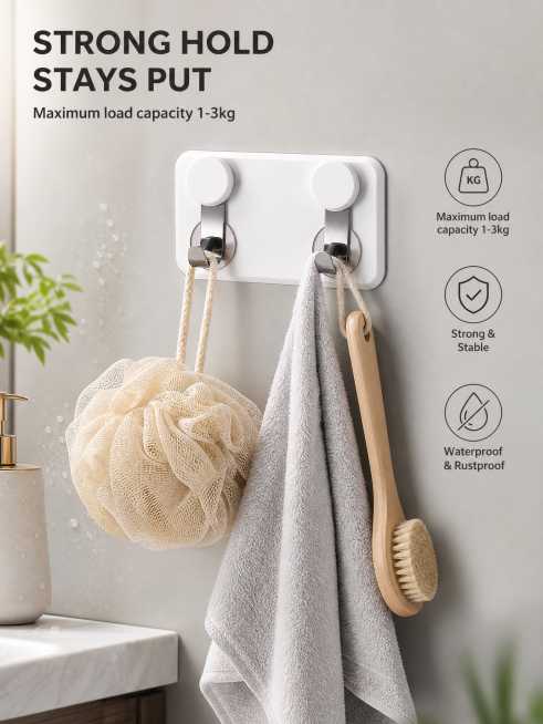 dynamic shooting demonstration, the double hook from reference image hanging daily toiletries, show预览效果