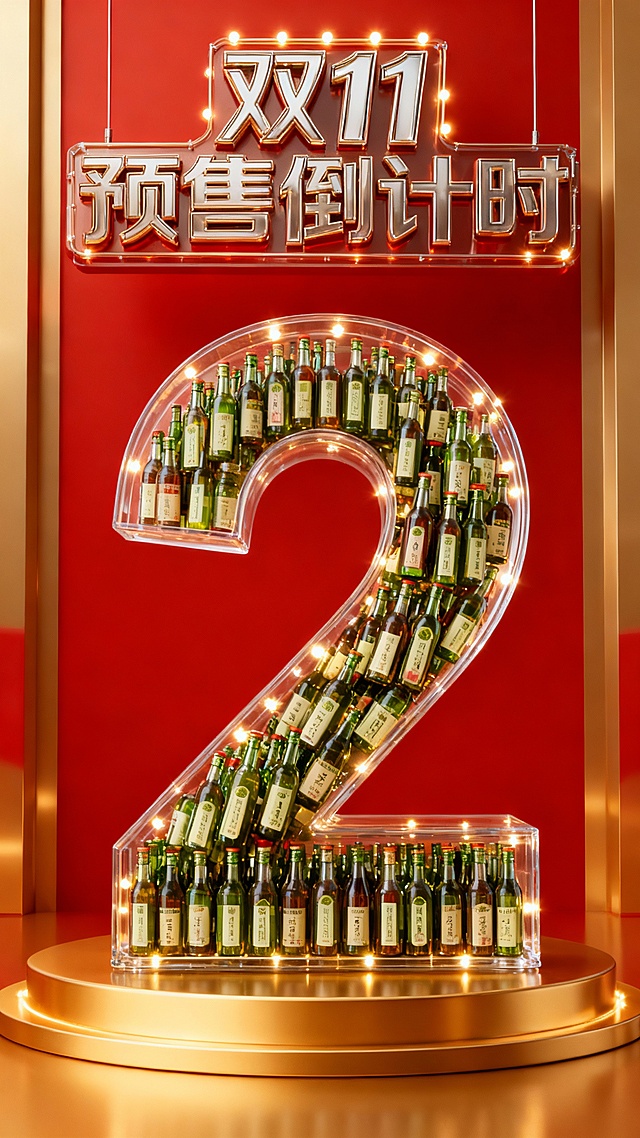 #双十一大促  #倒计时海报 #酒类海报