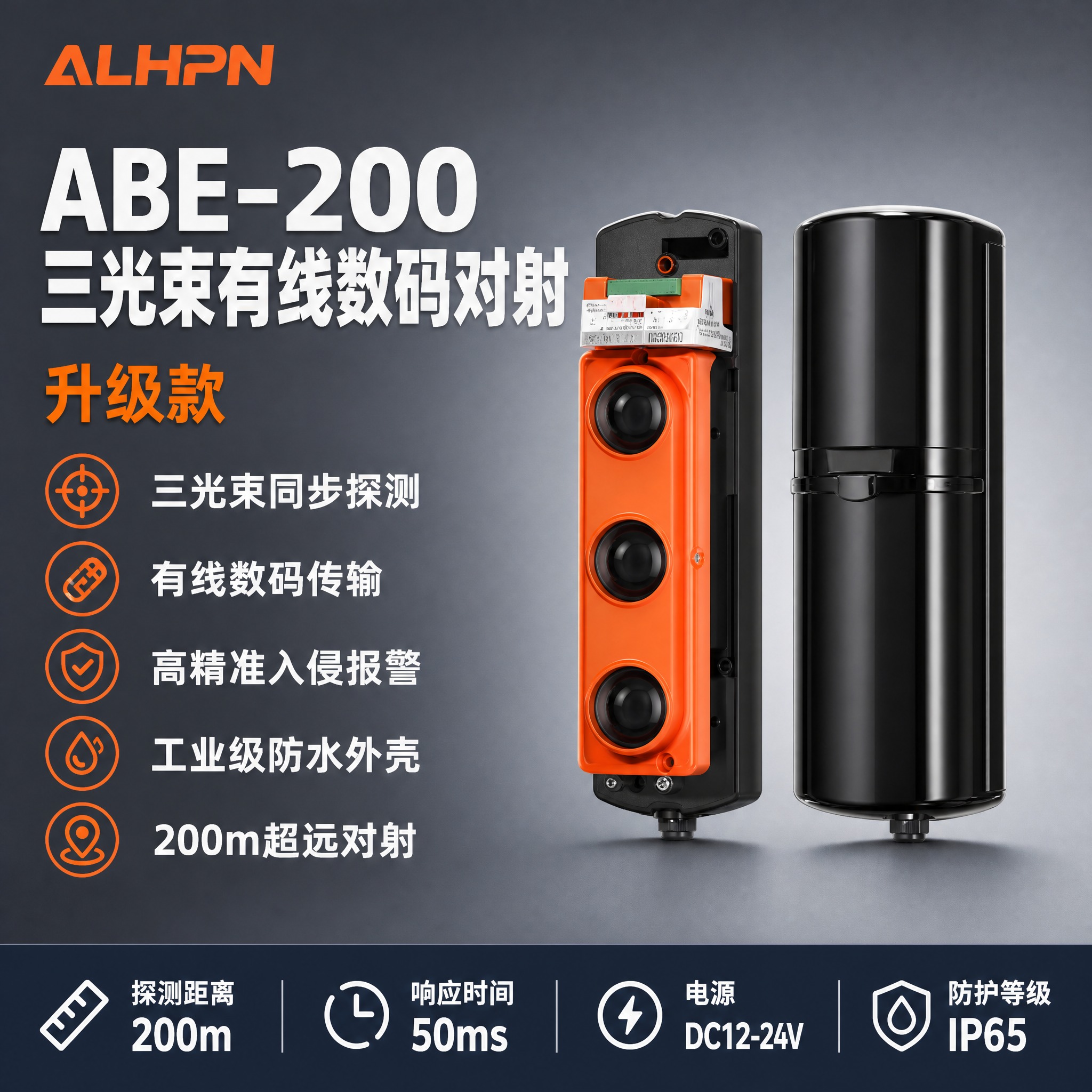 [主图-1] 首图品牌海报，突出ABE-200三光束有线数码对… - 图片创意预览