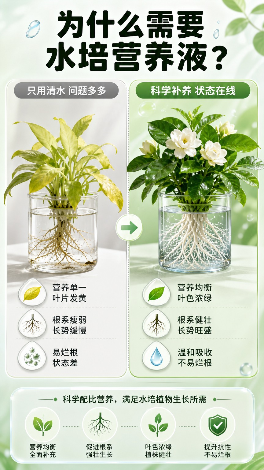 [画面] 页面目标：说明为什么要使用水培植物营养液，痛点对比，… - 图片创意预览