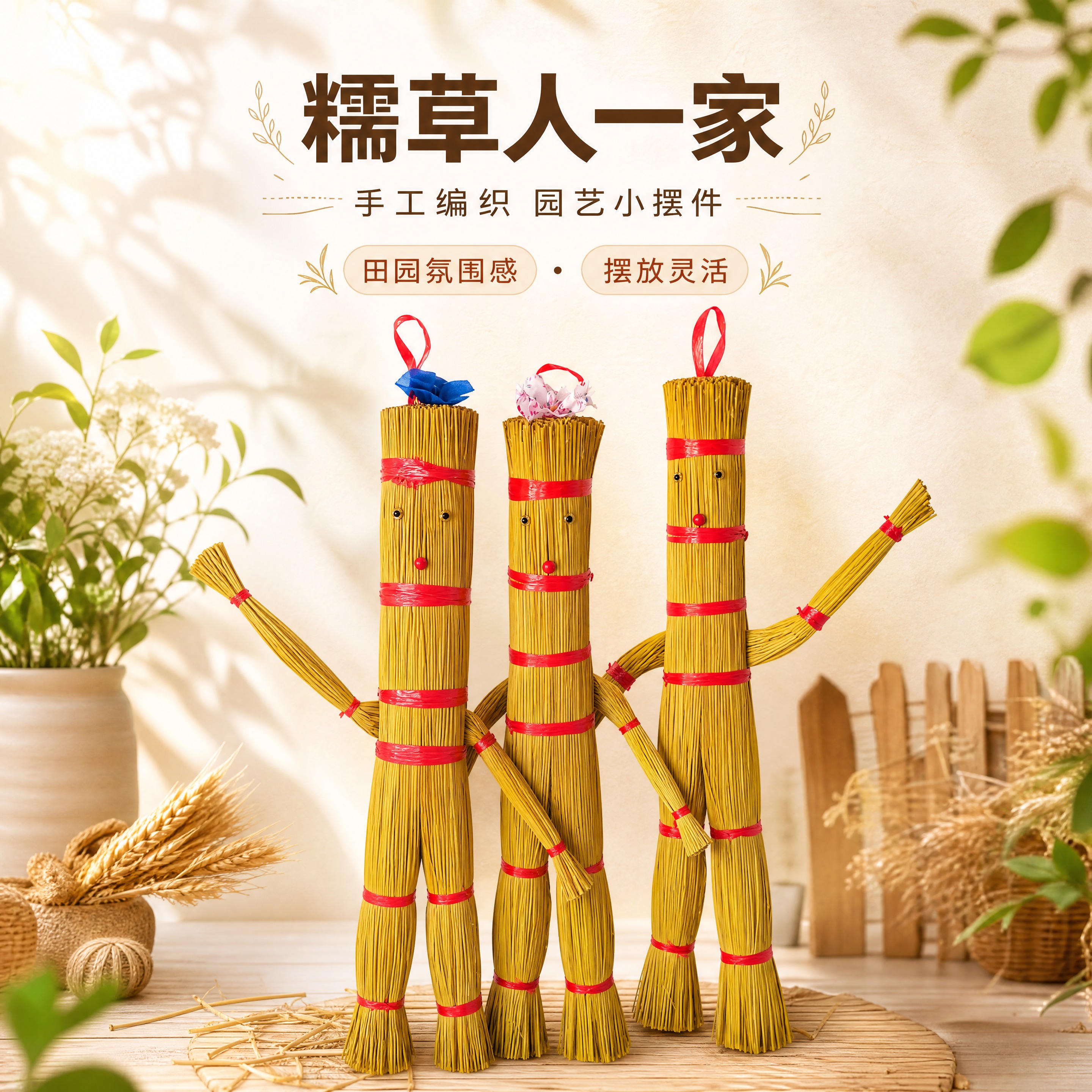 [商品] 使用【图2】【图4】糯草人一家园艺装饰摆件全家福；保… - 图片创意预览