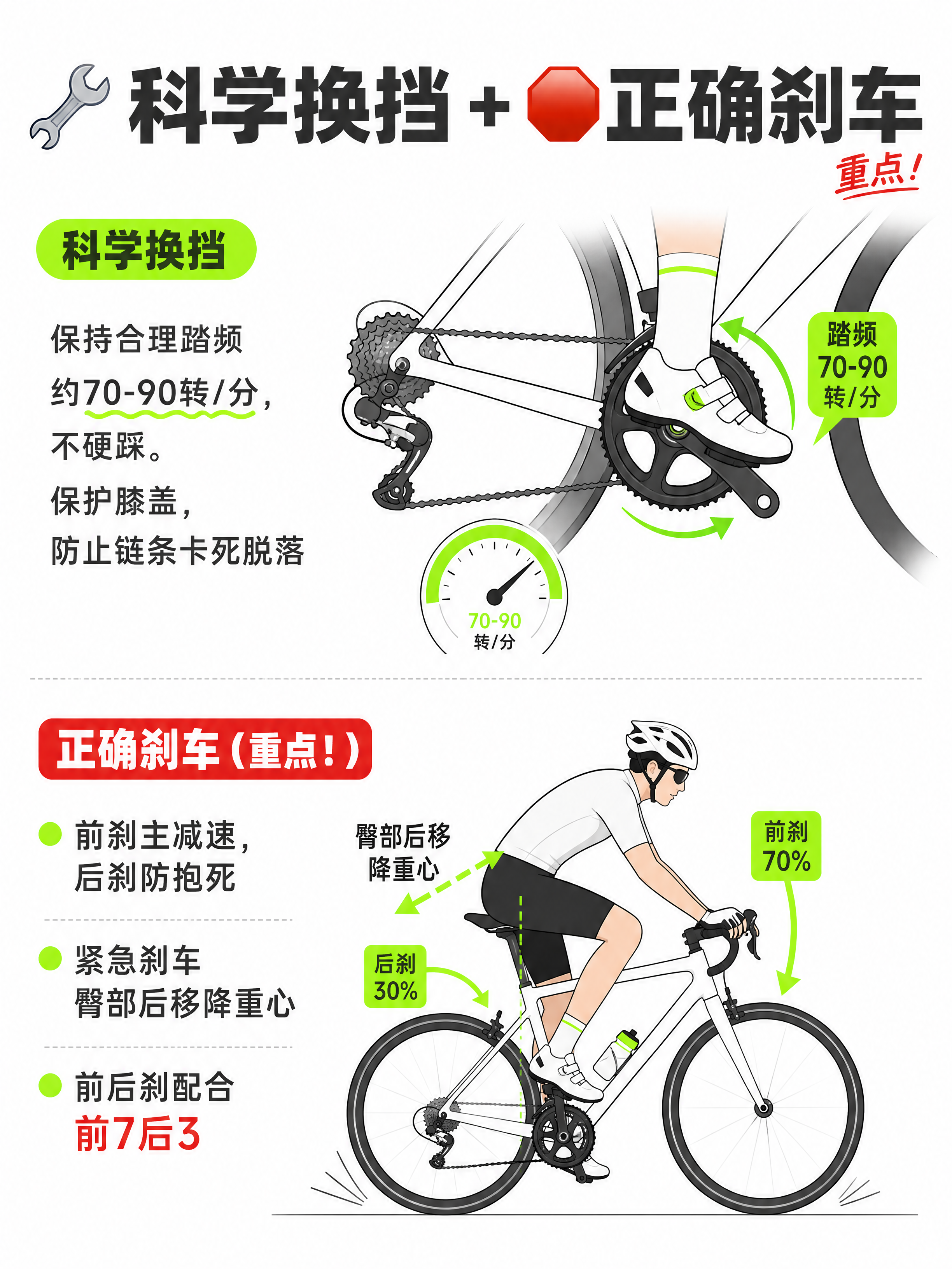 小红书图文内页，骑行科普插图风格，统一清新运动风，版式精美，信… - 图片创意预览