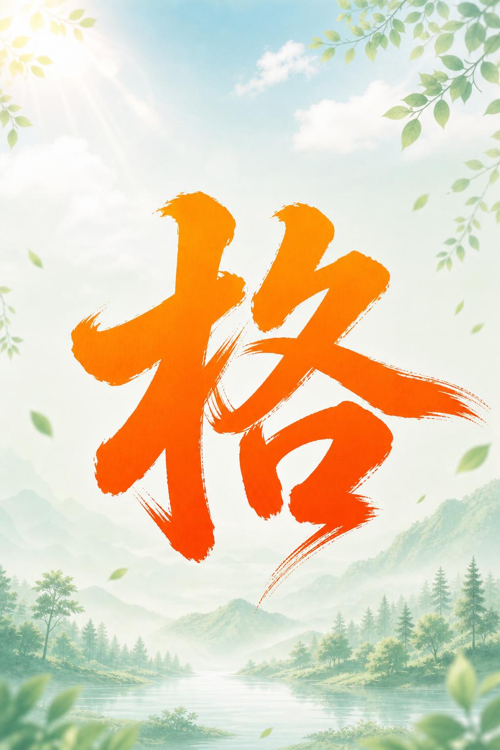 生态环境主题背景单字海报，A4竖版2:3比例。背景为淡绿色渐变… - 图片创意预览