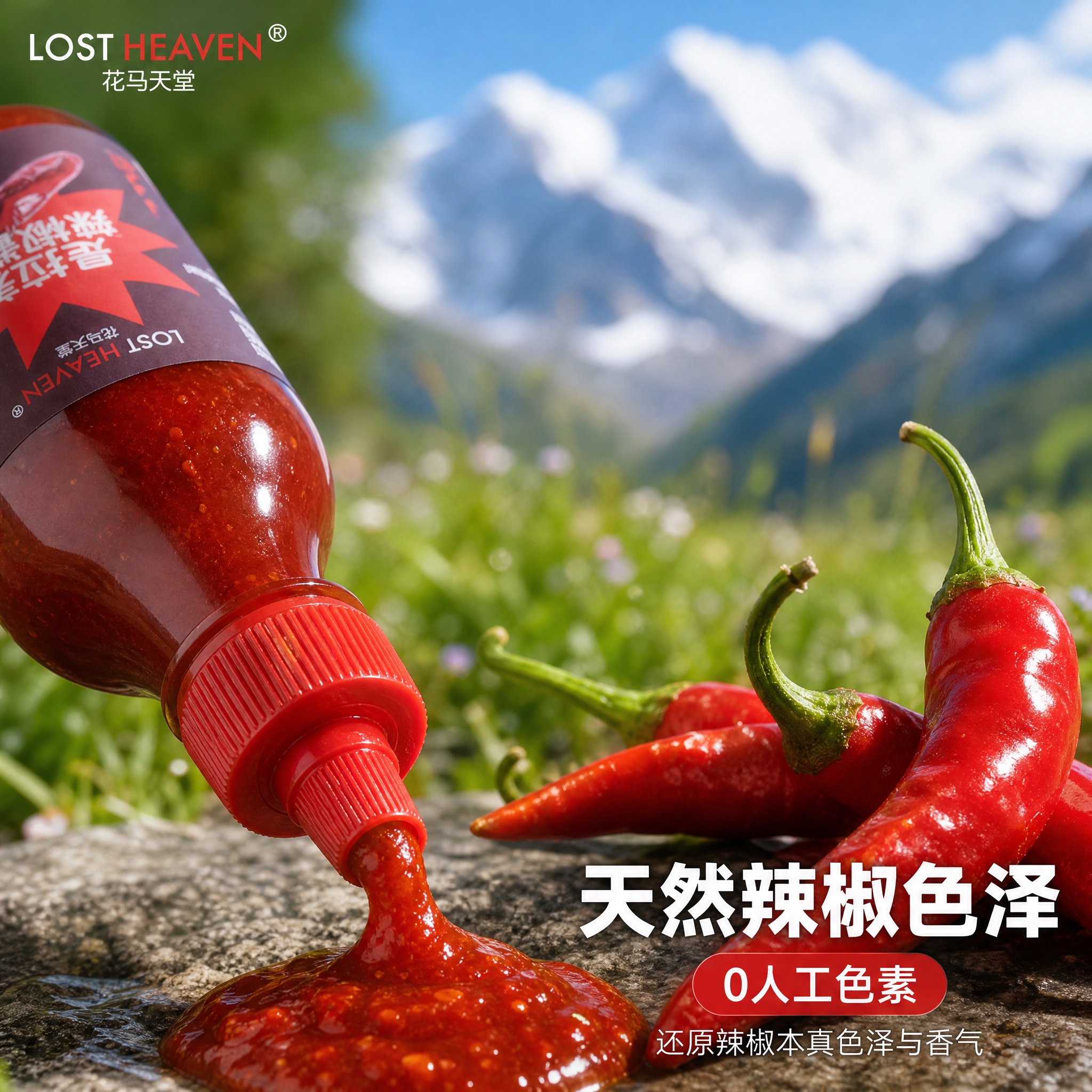 [主图-3] 细节图 辣椒酱质地细节与原料展示 突出辣椒天然色… - 图片创意预览