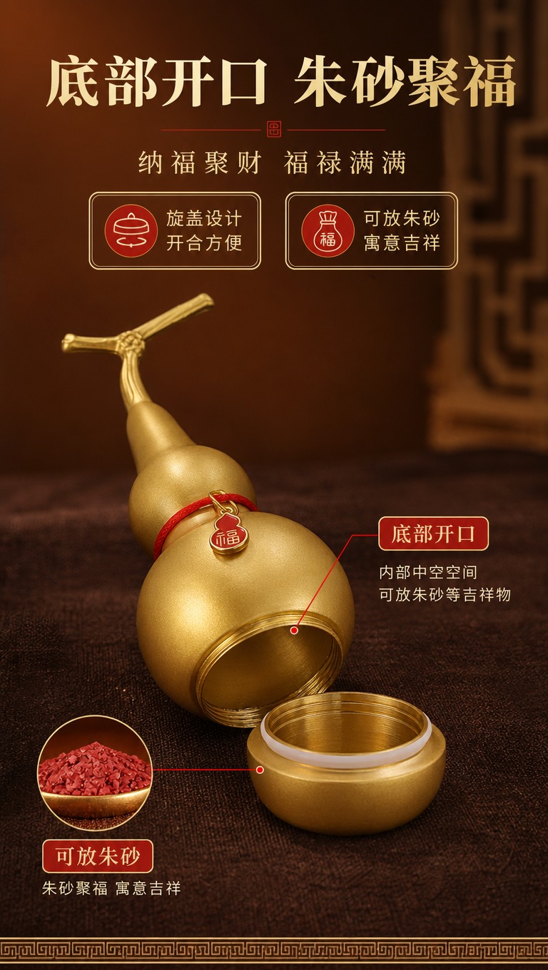 [商品] 使用【图1】龙首衔福铜葫芦；保留葫芦造型、龙首枝蔓、… - 图片创意预览