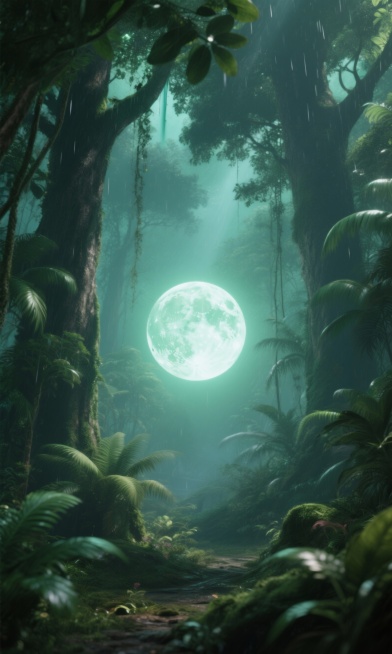 分析参考图，生成50张圆月的壁纸背景图。注意：每一张都是单独完整的图片，不要多张图拼接；每一张图中只能有一个月亮，不能有多个月亮同时存在。预览效果