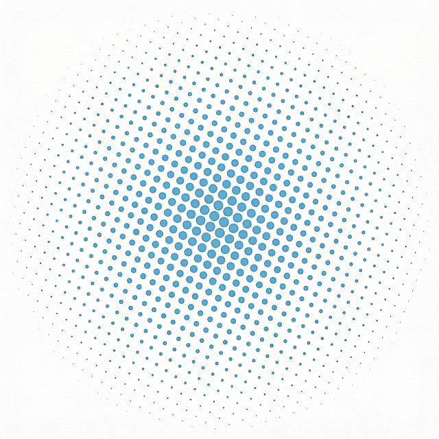 移除图片的蓝色外框，去除所有花瓣网的水印和灰色交叉辅助线，保留淡蓝色圆点渐变排布的核心图案