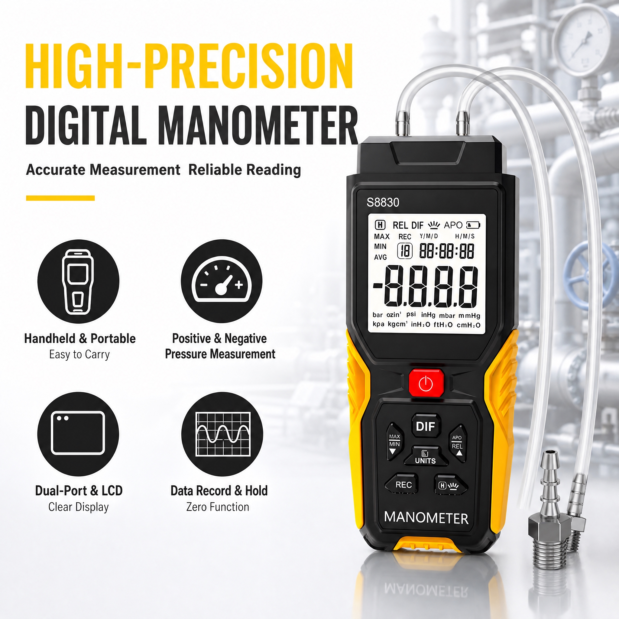 [单张主图] 数字差压计（Digital Manometer… - 图片创意预览