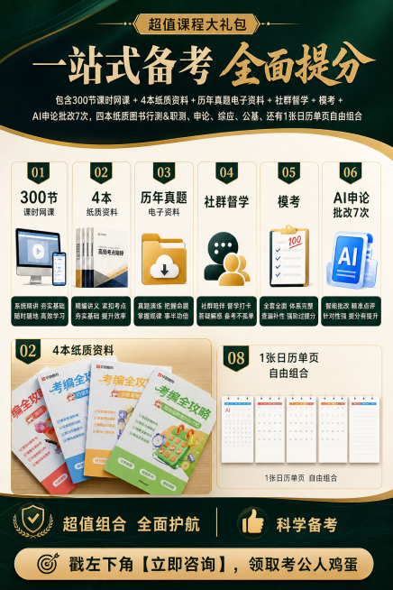参考这张考编课程大礼包宣传海报重新设计，保留所有产品图和全部文字内容不变，更换全新版式设计和配色，生成第六张不同的设计版本预览效果