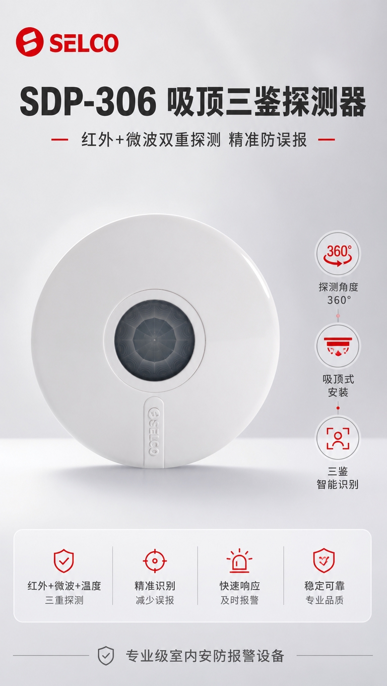 [商品] 使用【图1】SDP-306吸顶红外微波三鉴探测器正面… - 图片创意预览