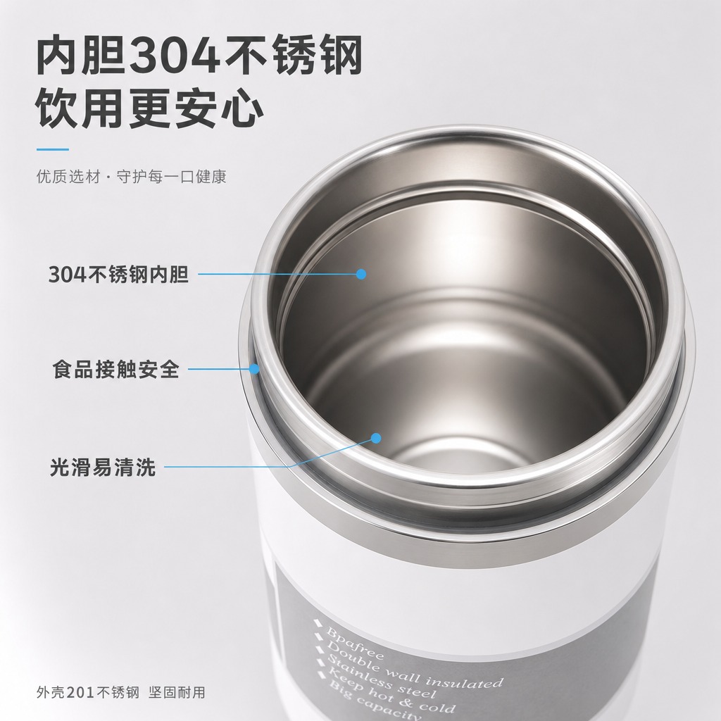 [主图-3] 材质细节 304不锈钢内胆品质展示 [统一基调]… - 图片创意预览