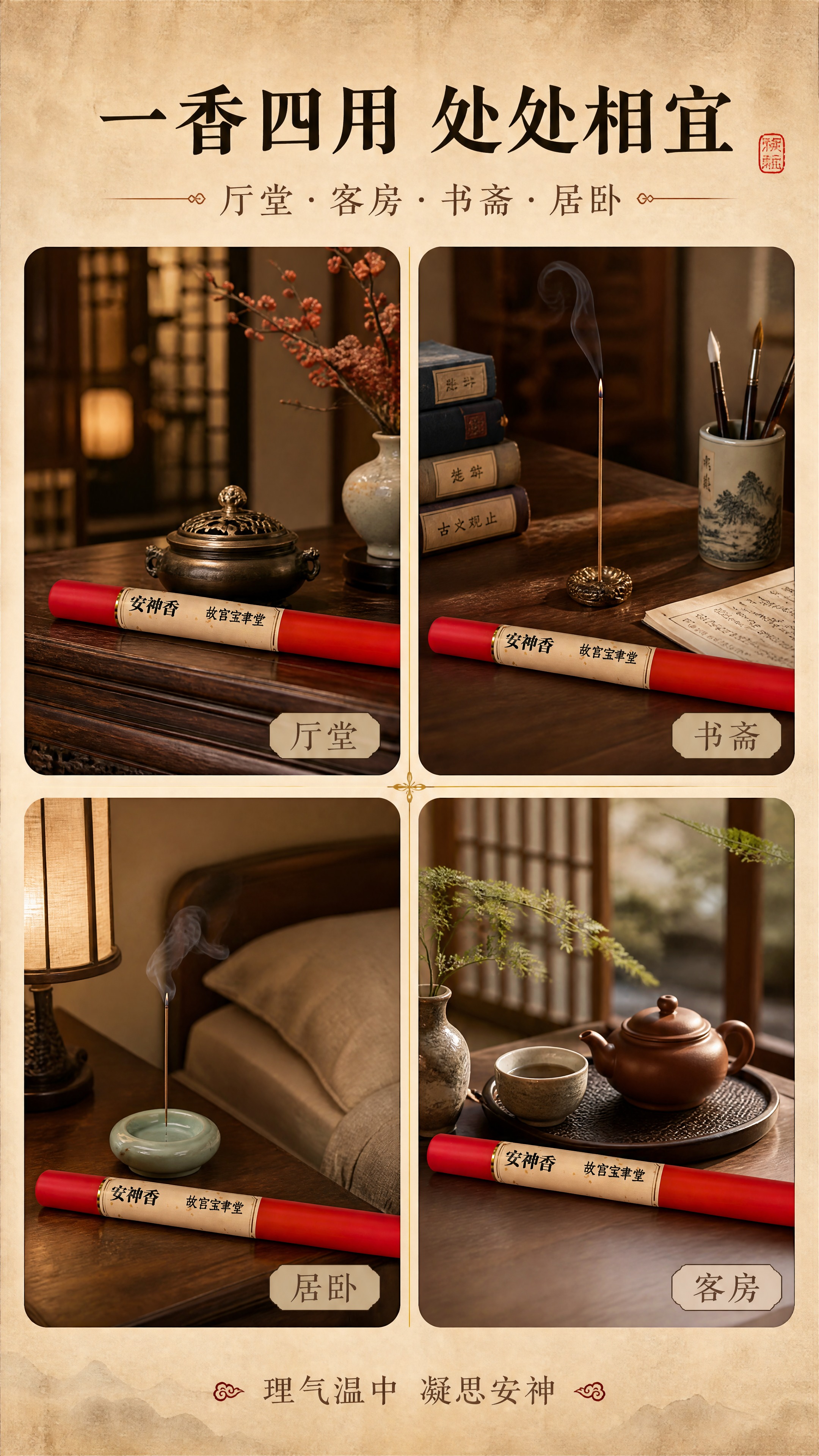[商品] 使用【图1】红色管装安神香（故宫宝聿堂）；保留红色管… - 图片创意预览