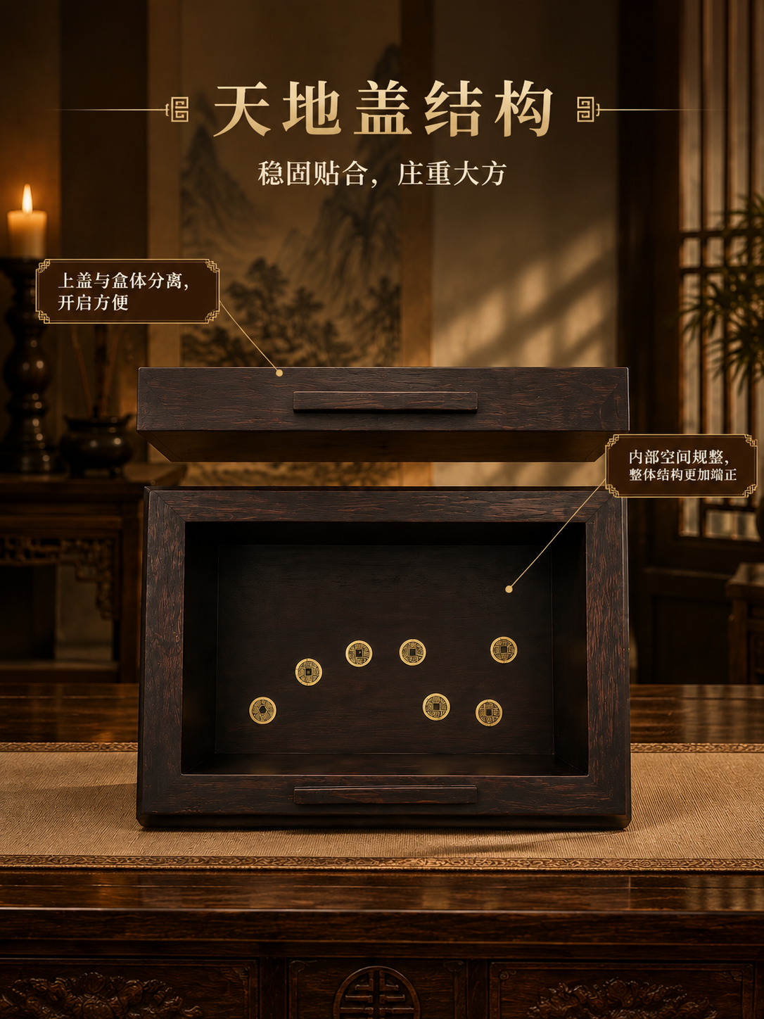 [商品] 使用【图2】黑檀木骨灰盒打开盖子内部图；保留天地盖分… - 图片创意预览