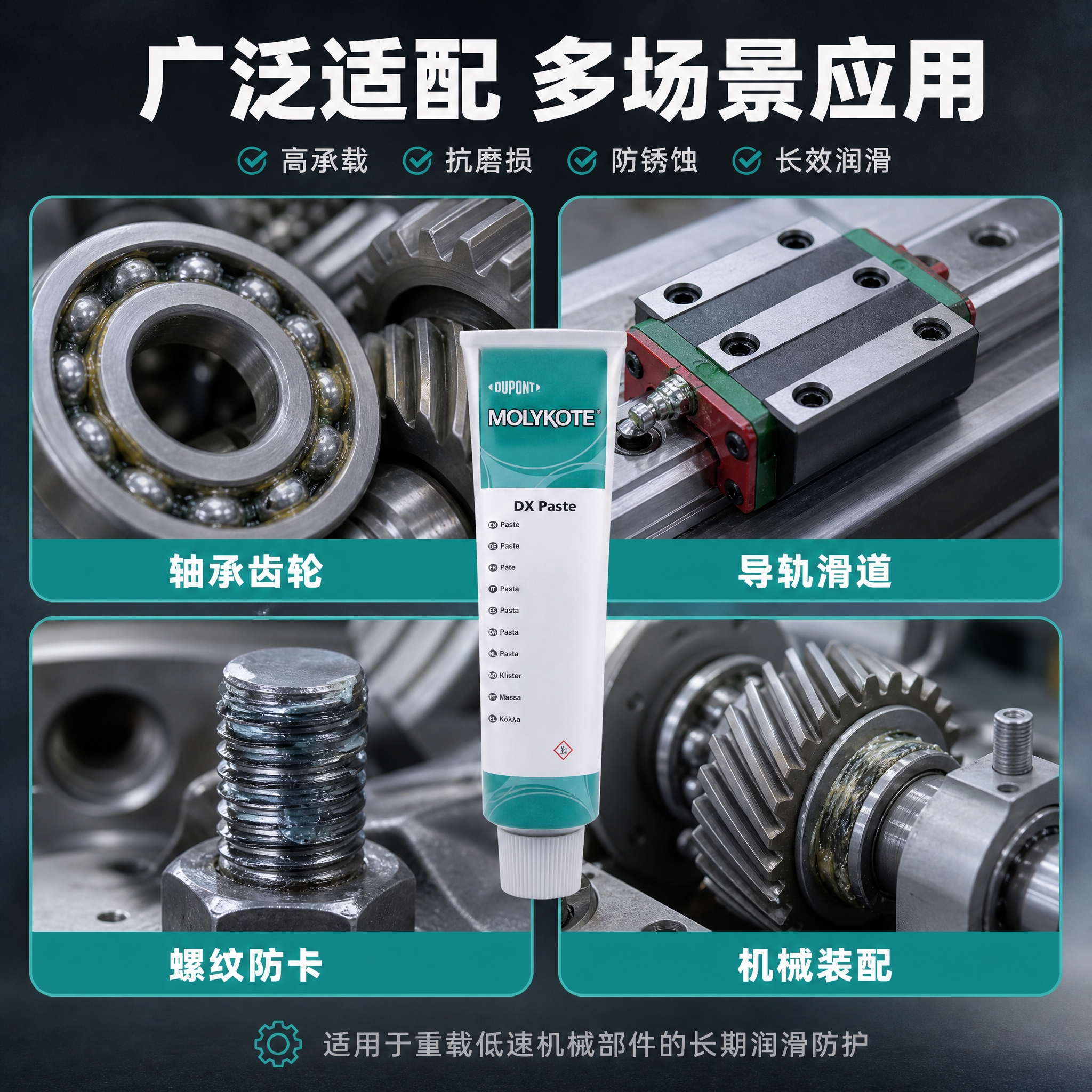 [主图-4] 应用场景图，展示摩力克DX Paste润滑脂的工… - 图片创意预览