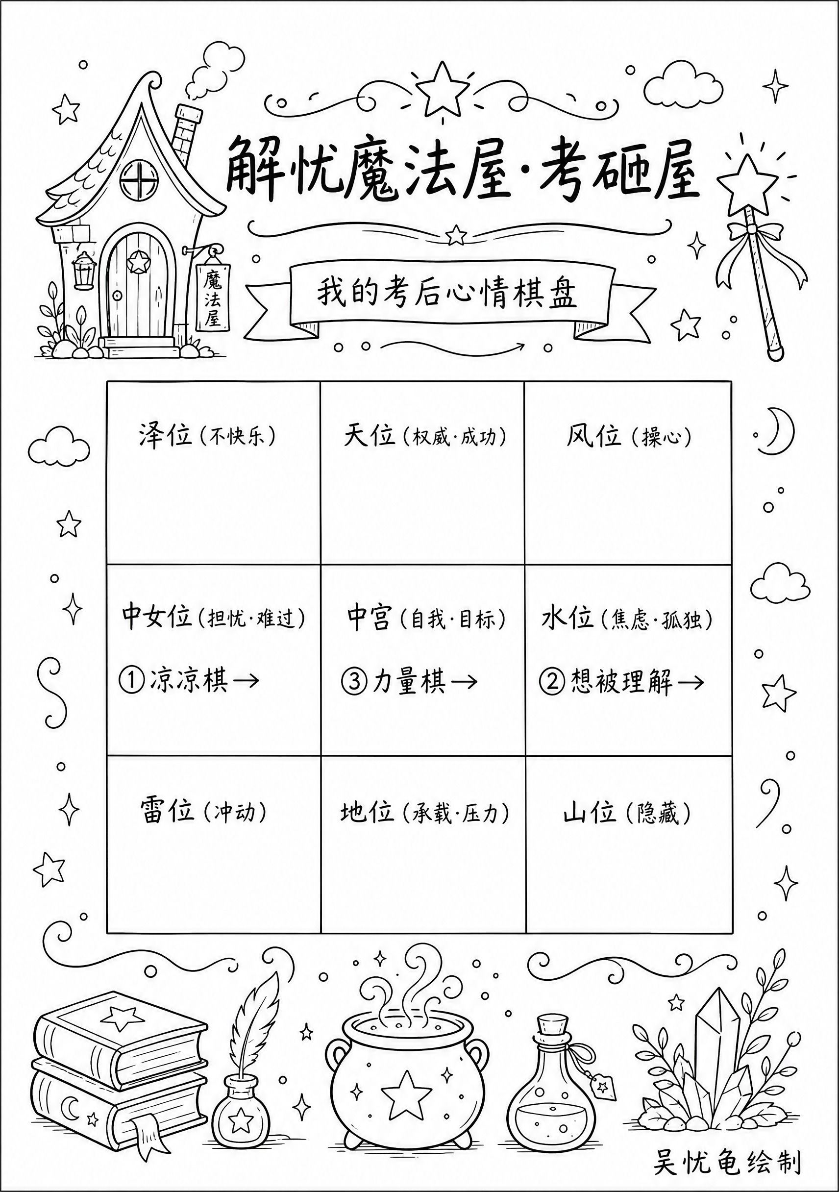 A4竖版简约线稿风格海报，黑白线条手绘风，干净清爽，适合打印涂… - 图片创意预览