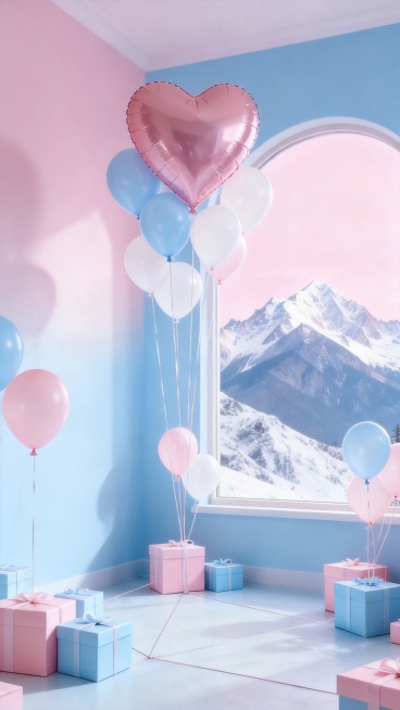 去掉花，将一部分的气球改成爱心型预览效果