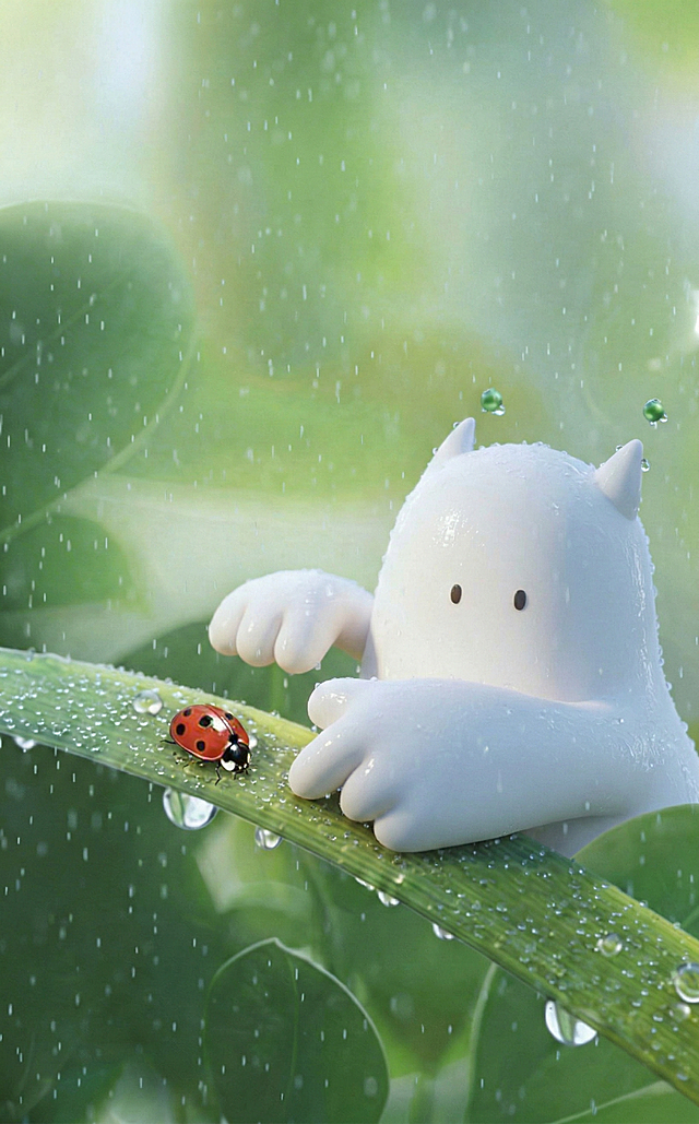 为画面添加细密的毛毛雨效果，雨滴轻柔自然，贴合现有场景氛围