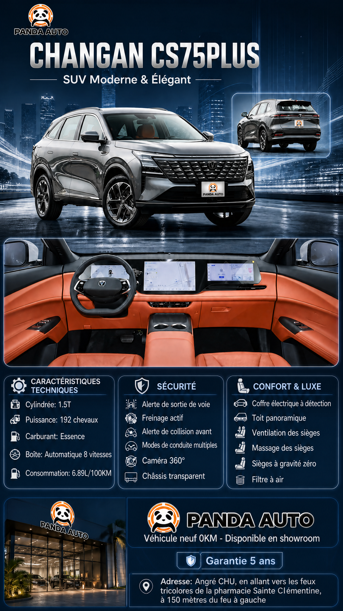 将这张CHANGAN CS75PLUS法语汽车海报中的所有PA… - 图片创意预览