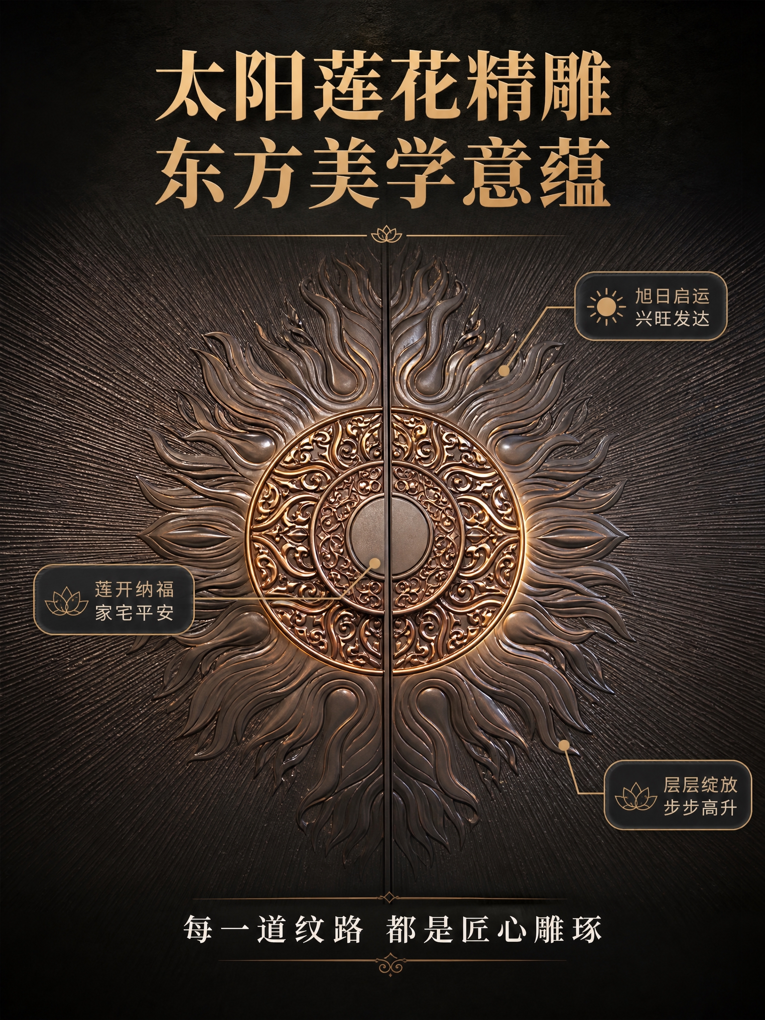 [商品] 使用【图1】臻尚铂门太阳莲花精雕全铝别墅大门；保留中… - 图片创意预览