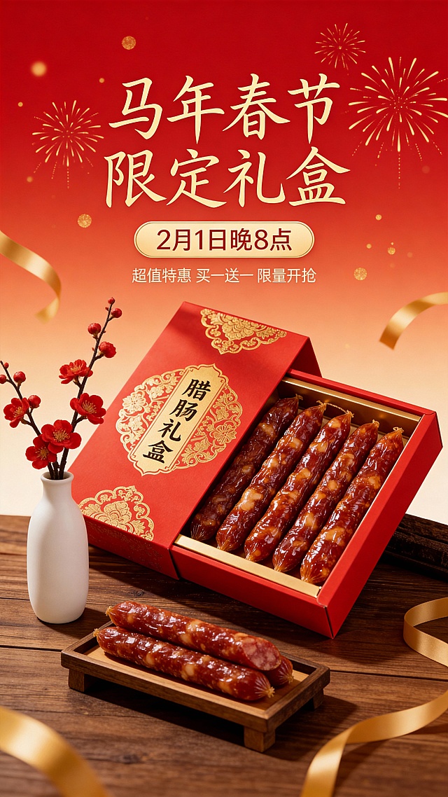 春节年货电商商品主图海报